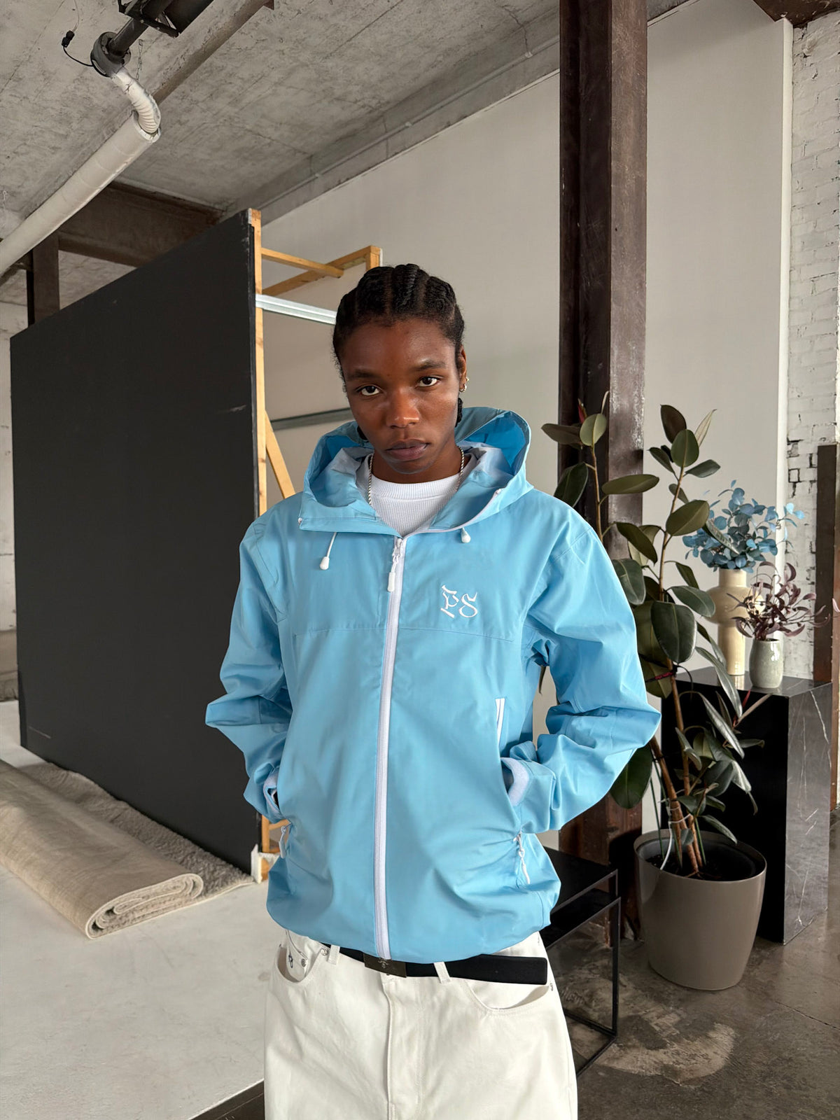 MIST RAIN JACKET — BABY BLUE