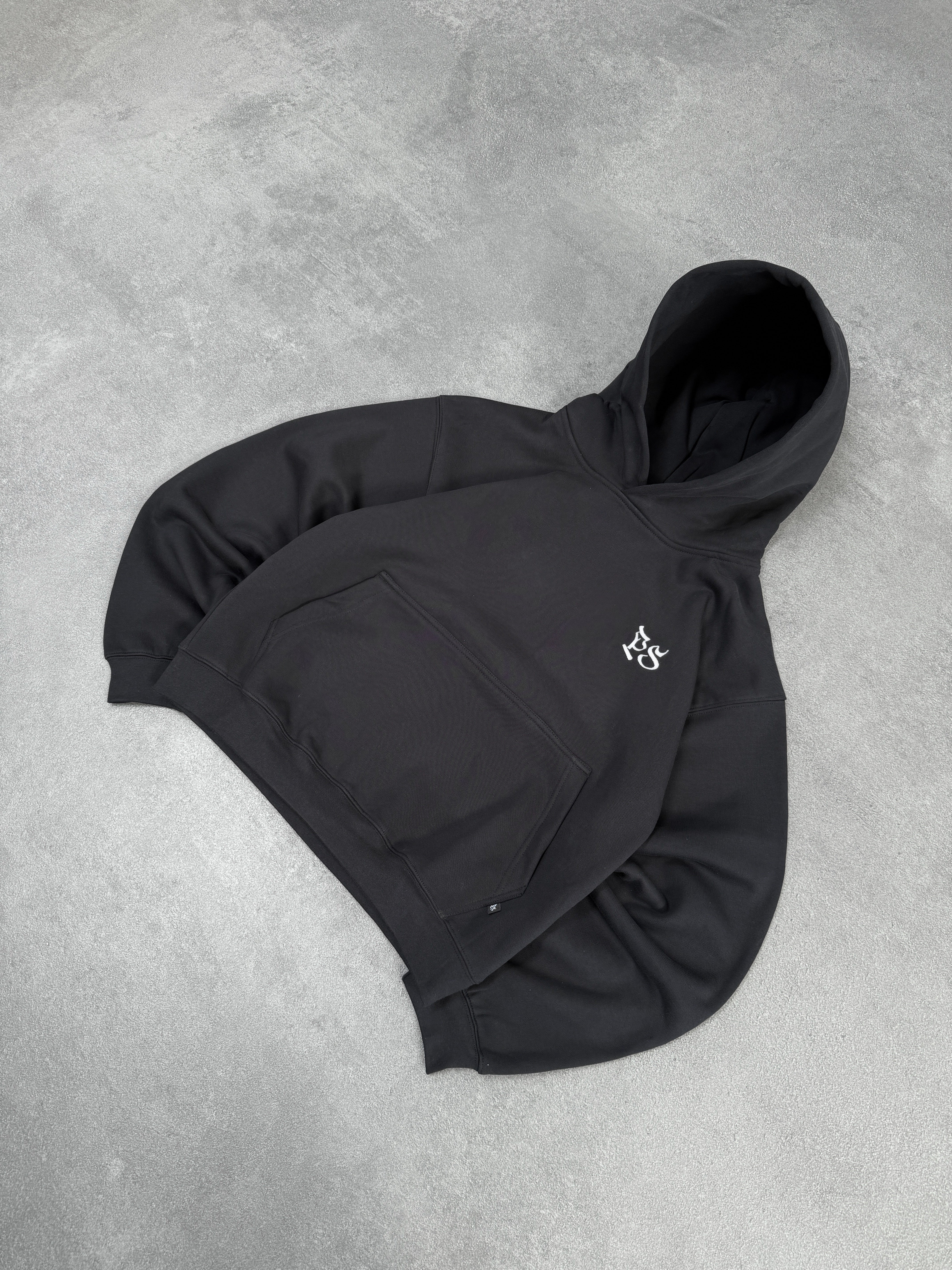 BLACK BOXY HOODIE