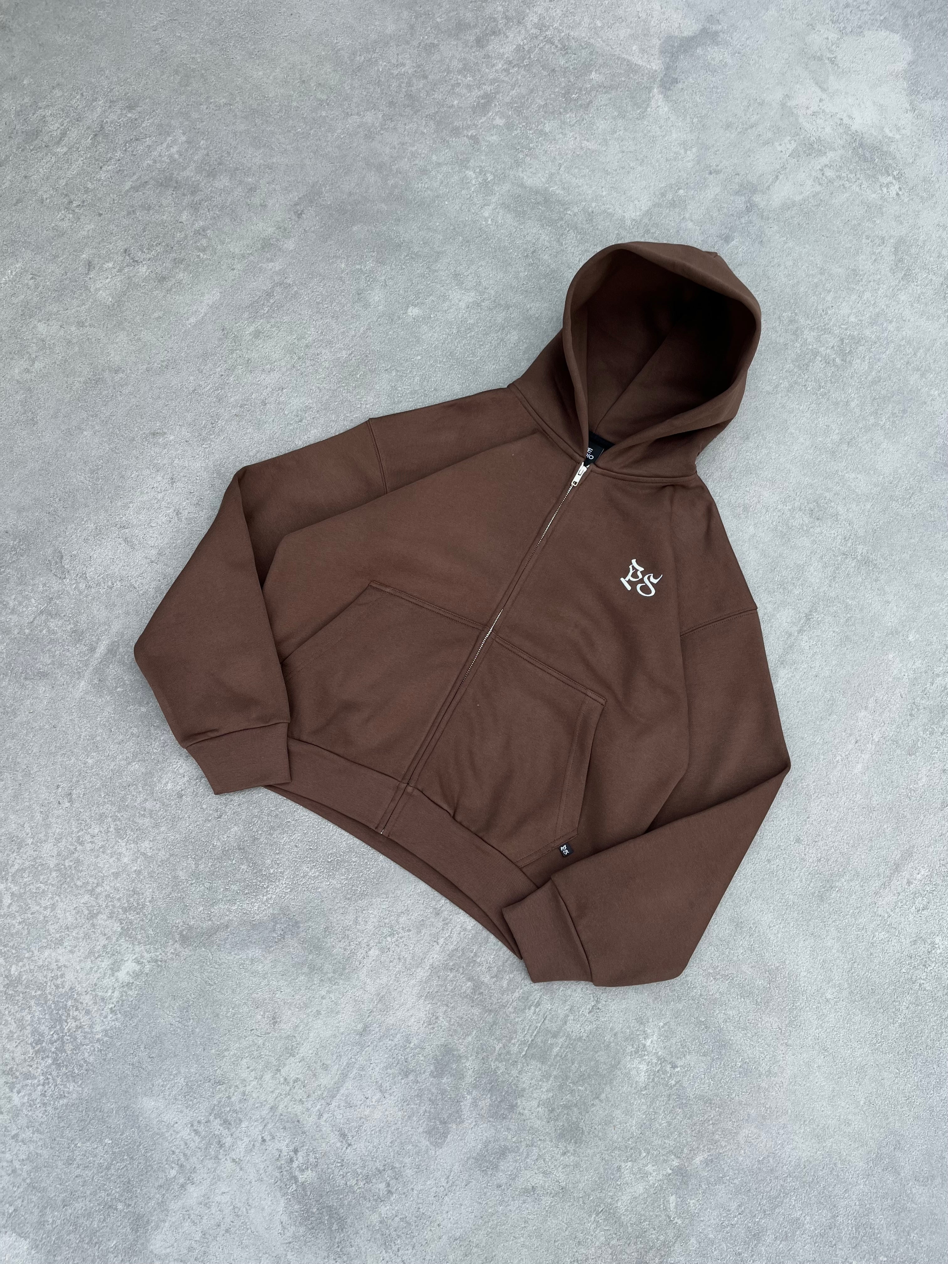 BROWN ZIP-HOODIE