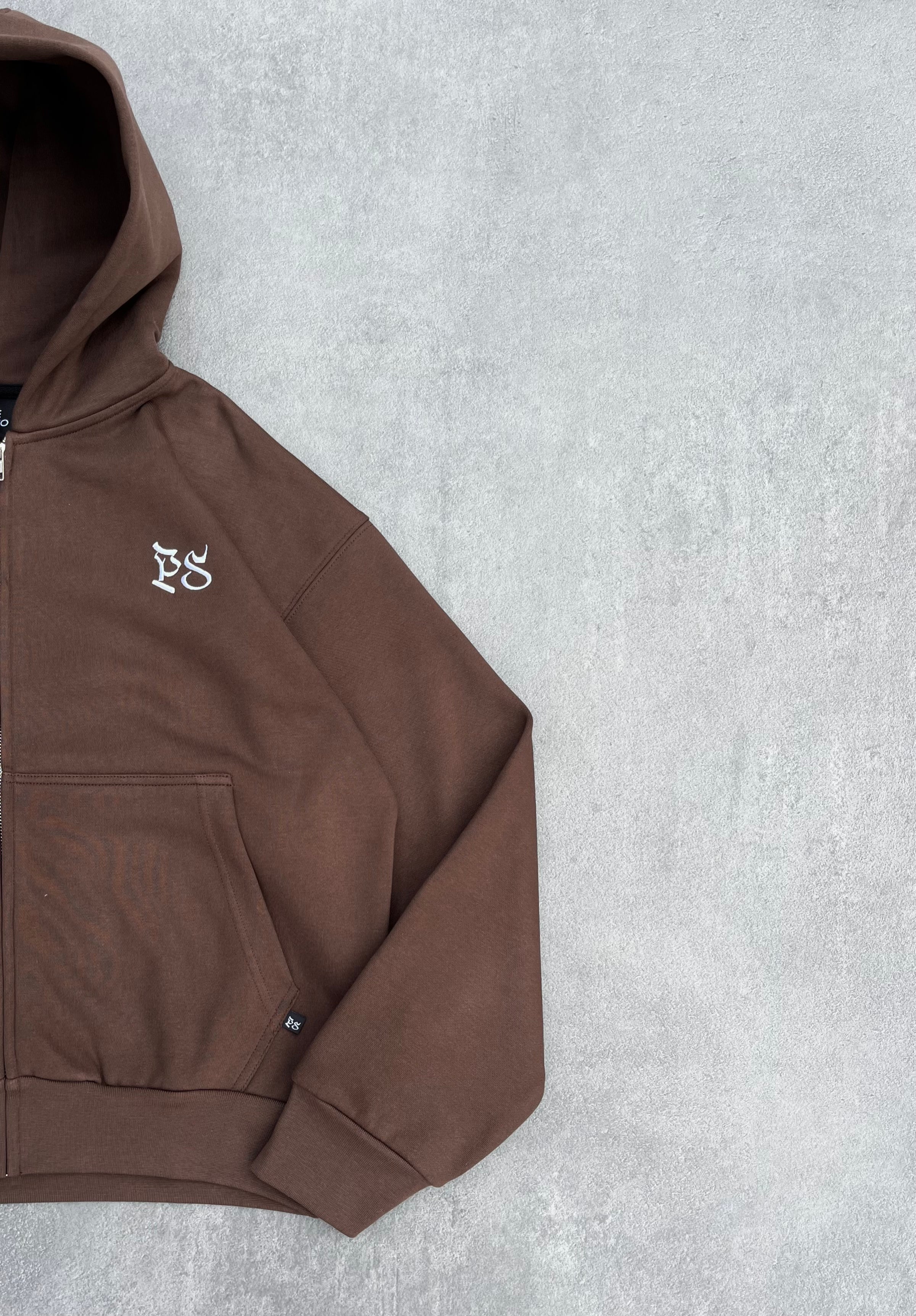 BROWN ZIP-HOODIE
