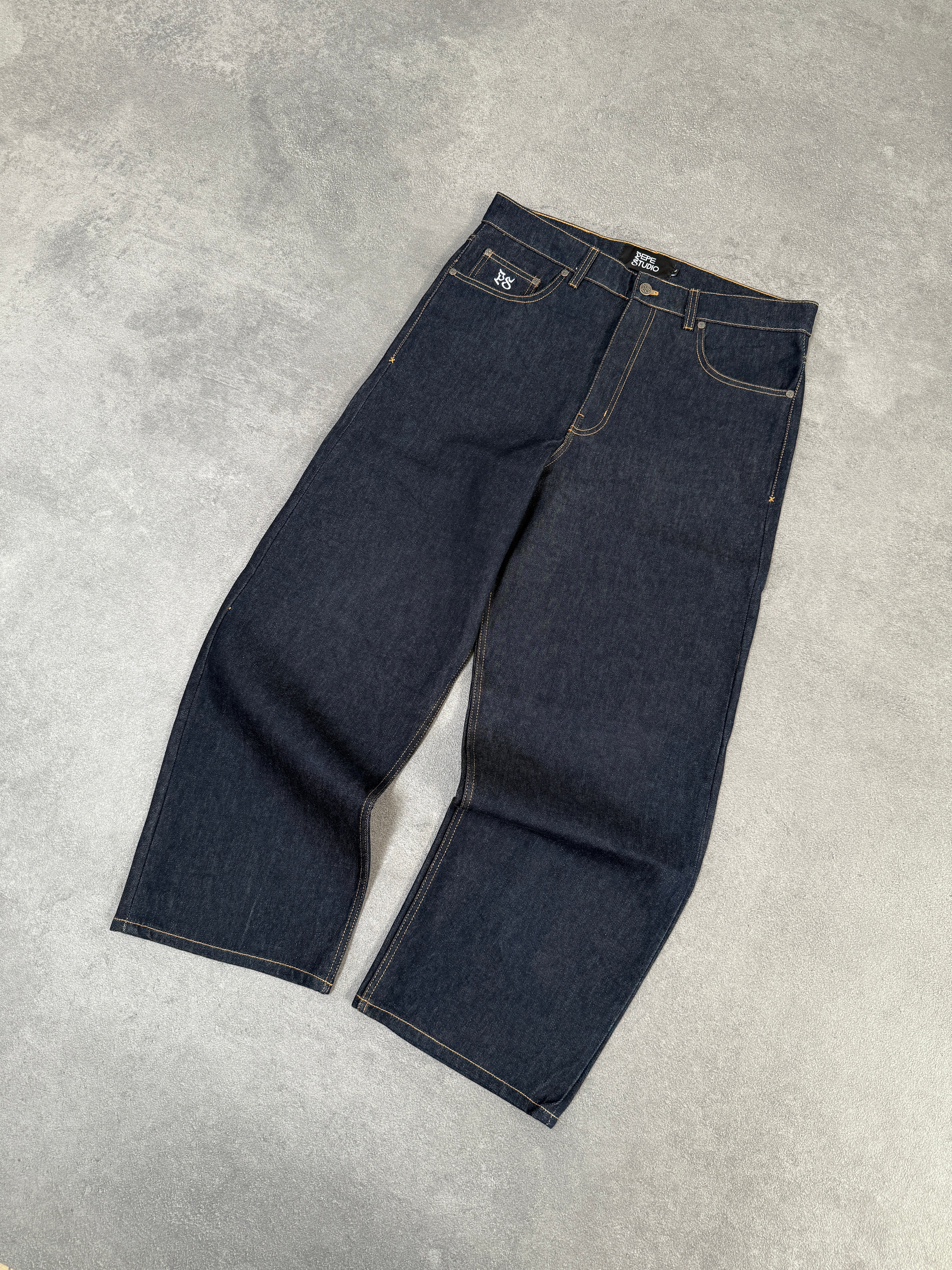 DARK BLUE RAW DENIM PANT