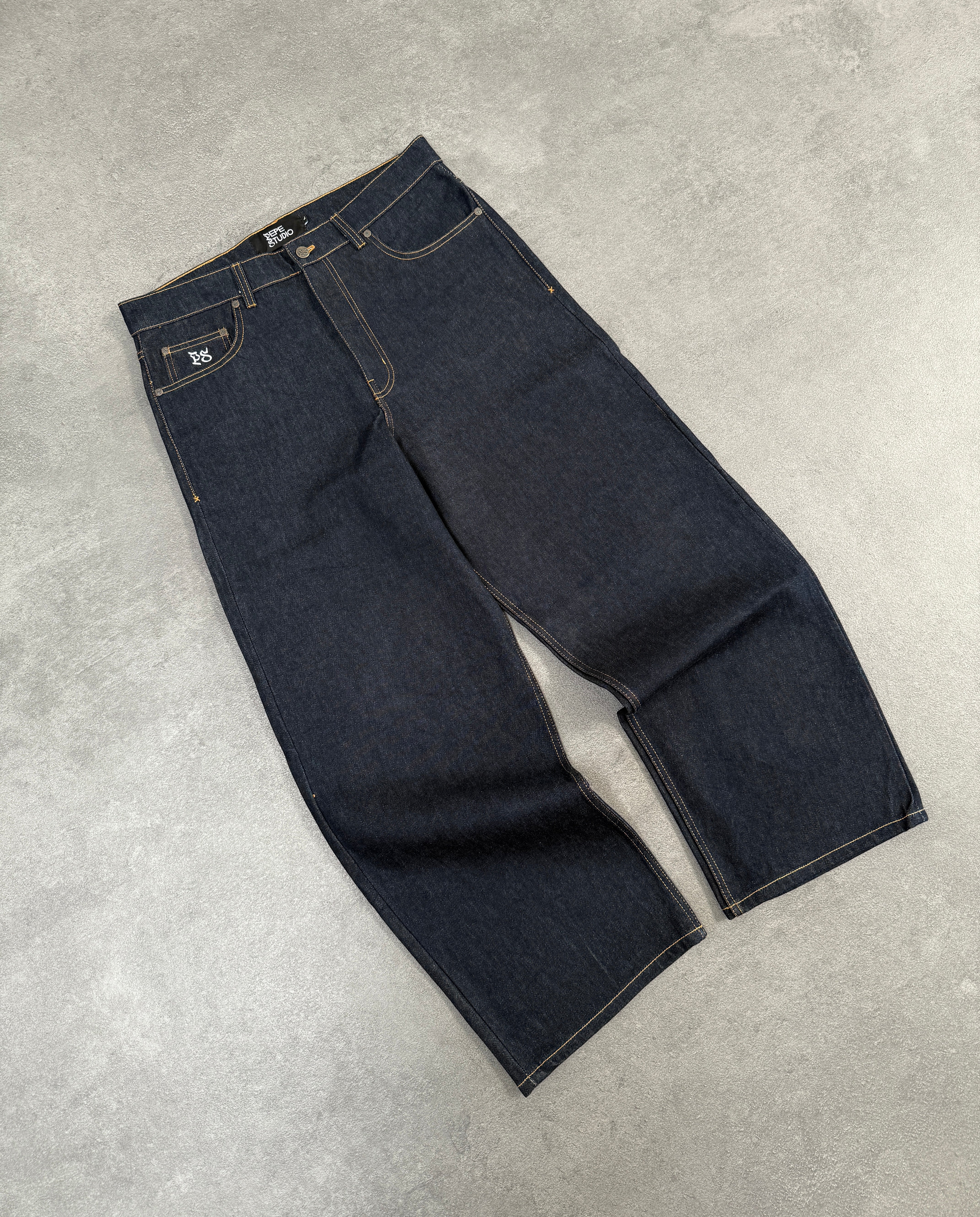 DARK BLUE RAW DENIM PANT