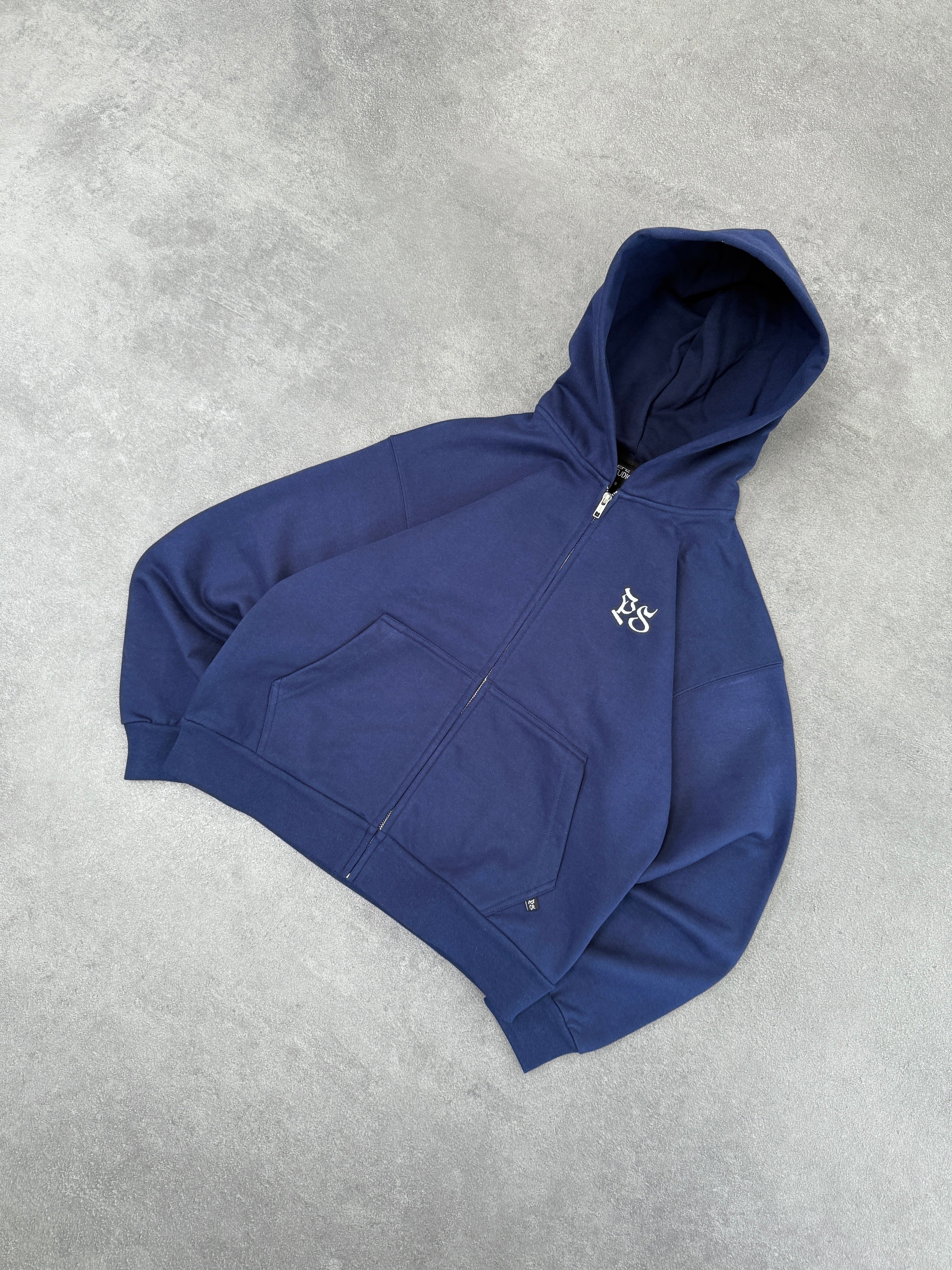 NAVY ZIP-HOODIE