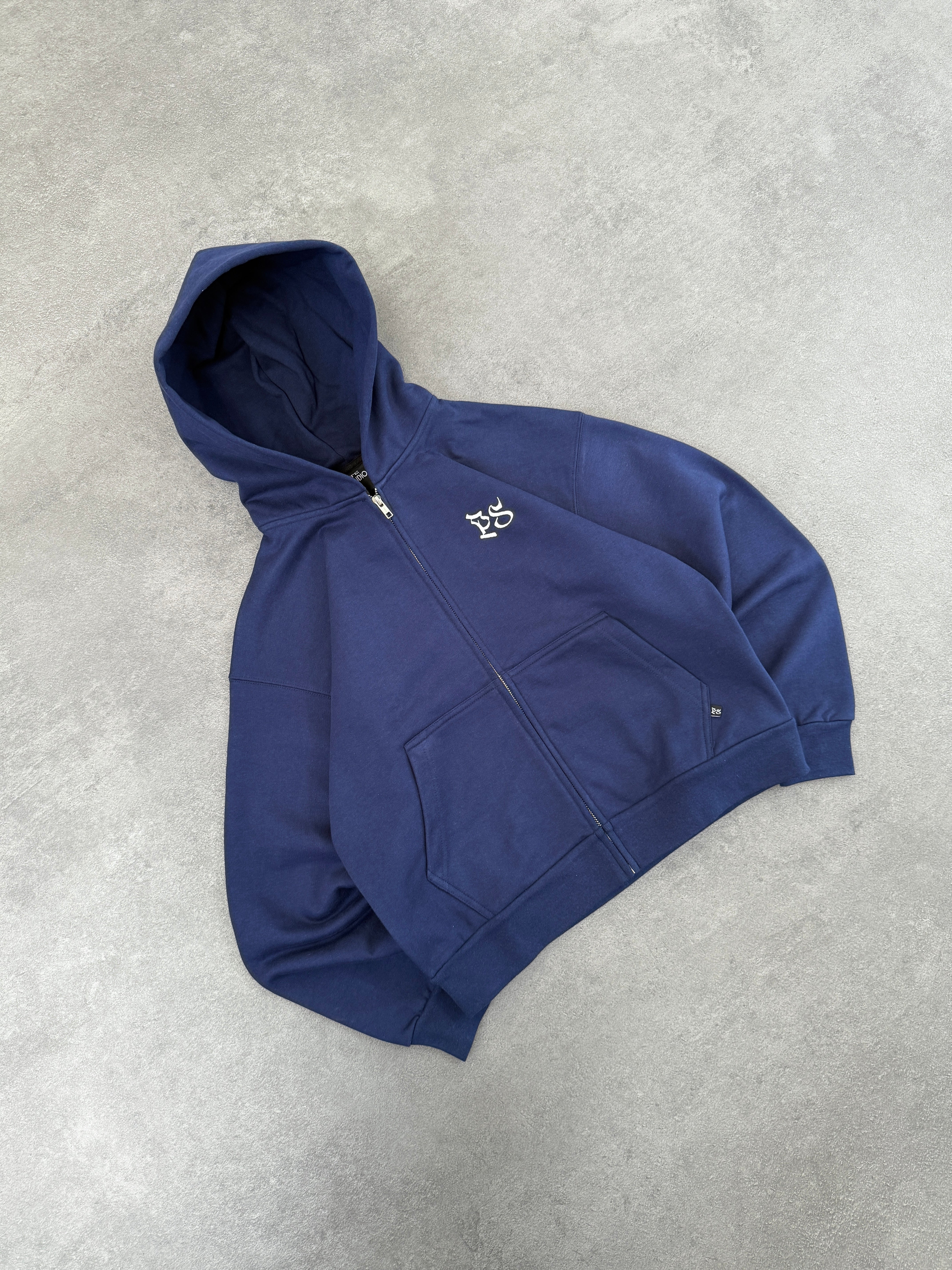 NAVY ZIP-HOODIE