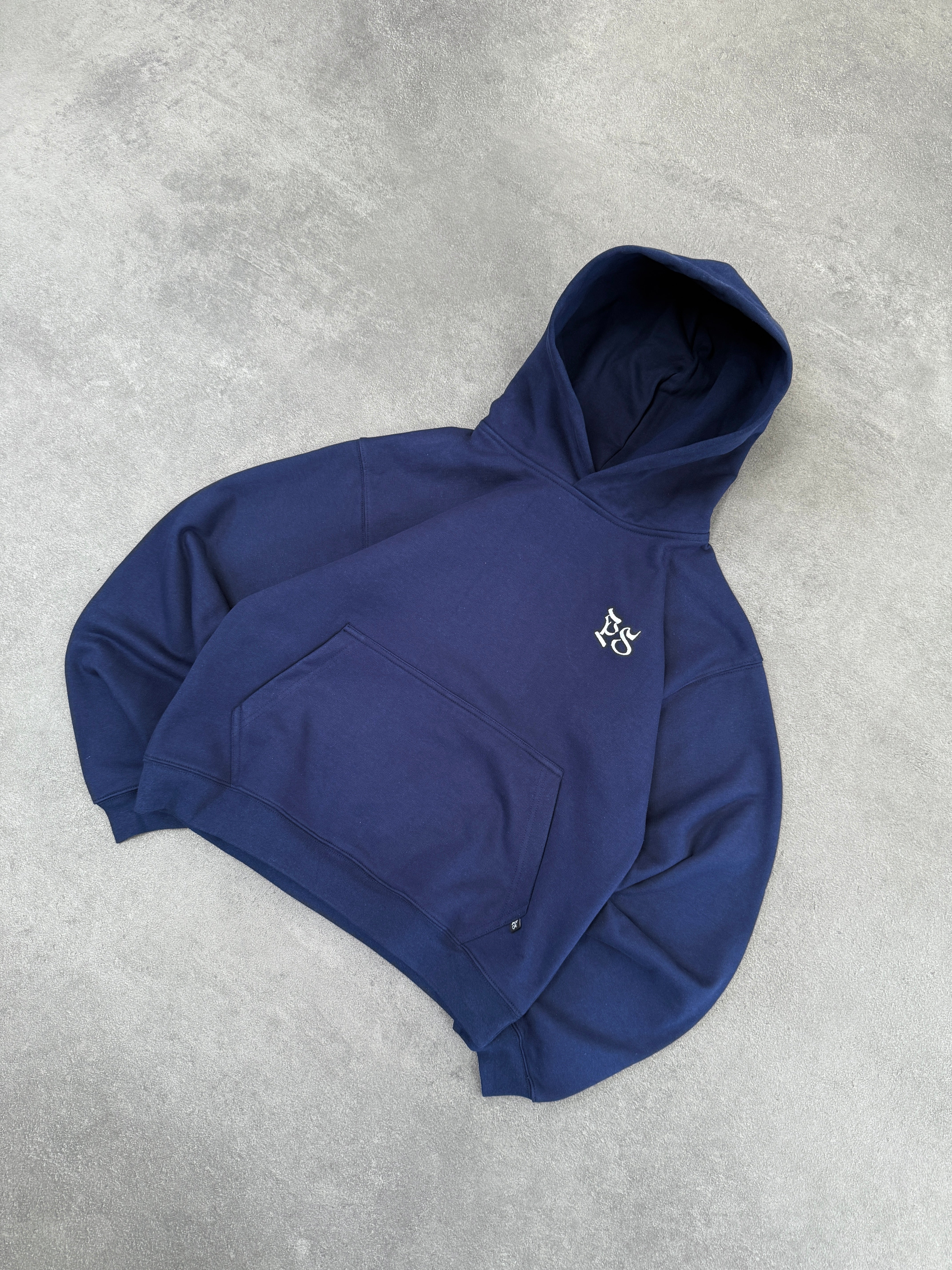 NAVY BOXY HOODIE