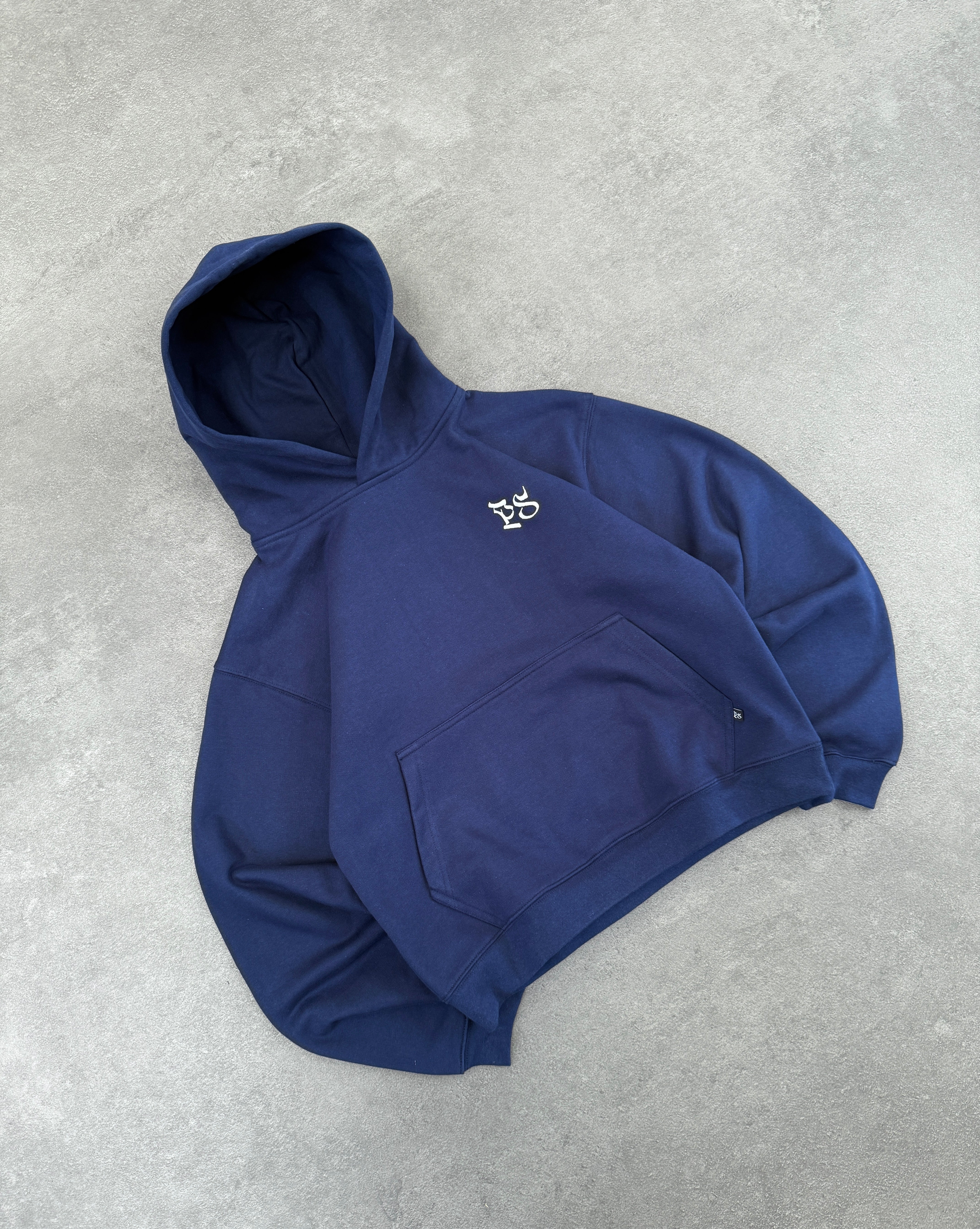 NAVY BOXY HOODIE
