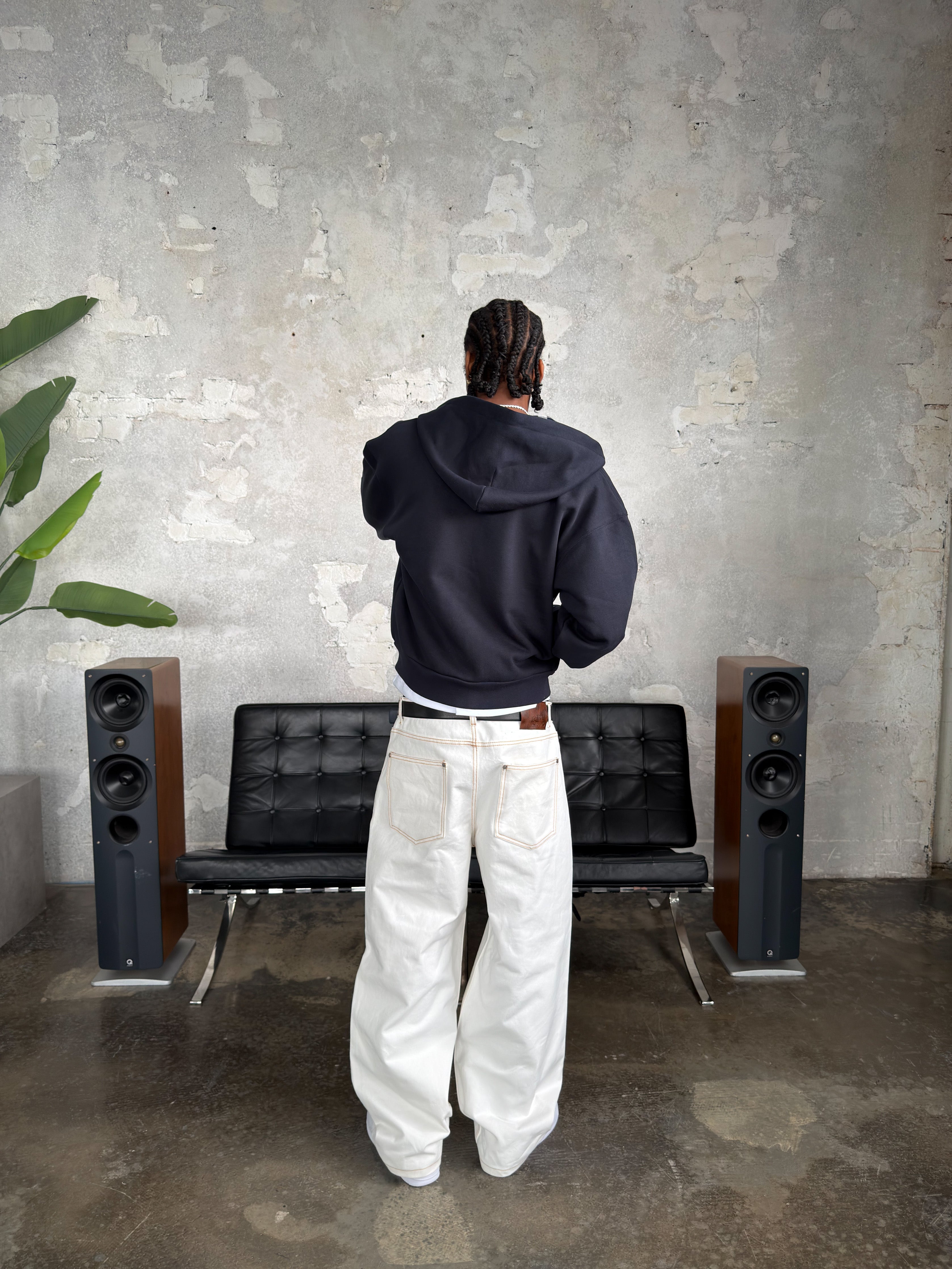 IVORY RAW DENIM PANT