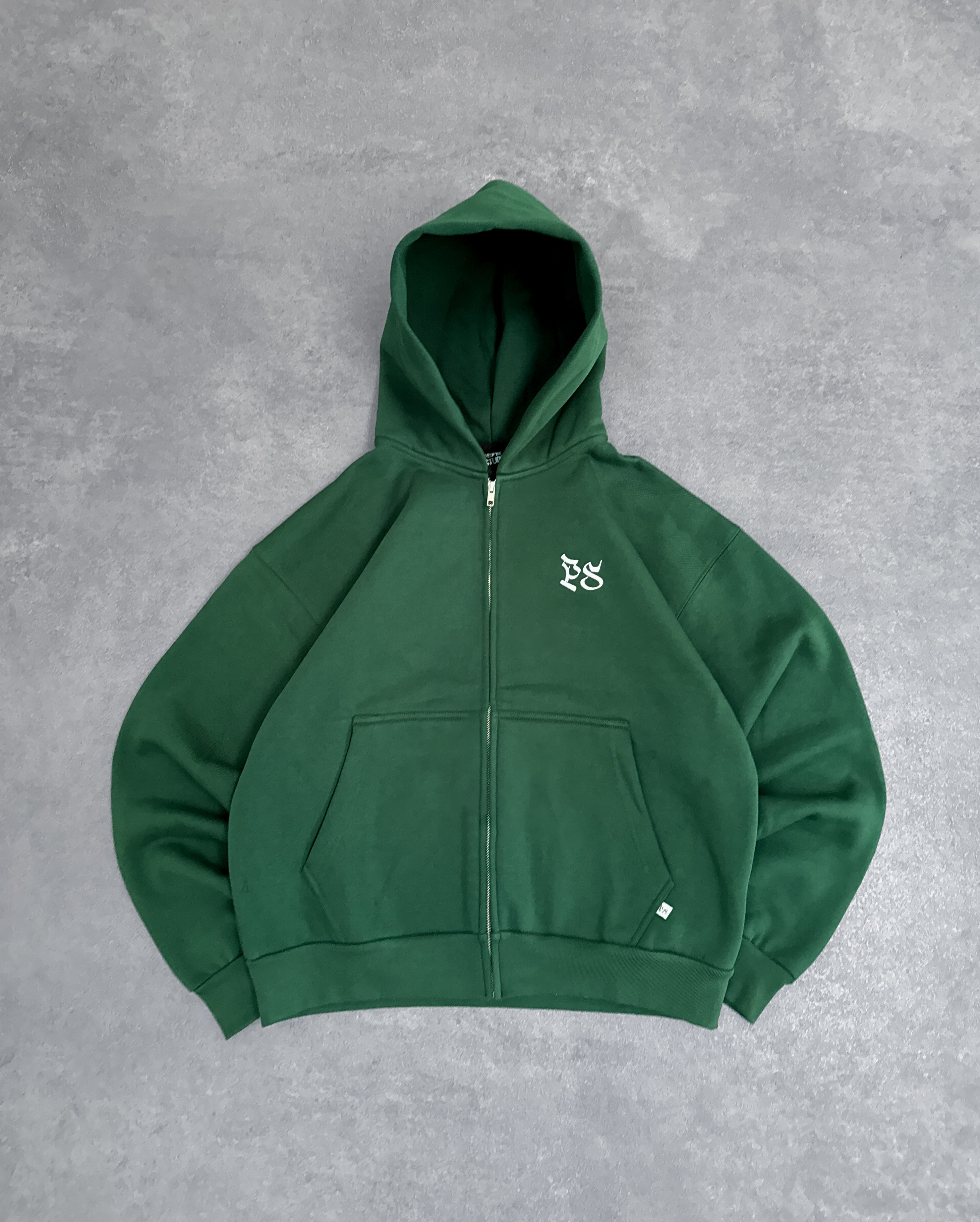 Pine Green Zip-Hoodie