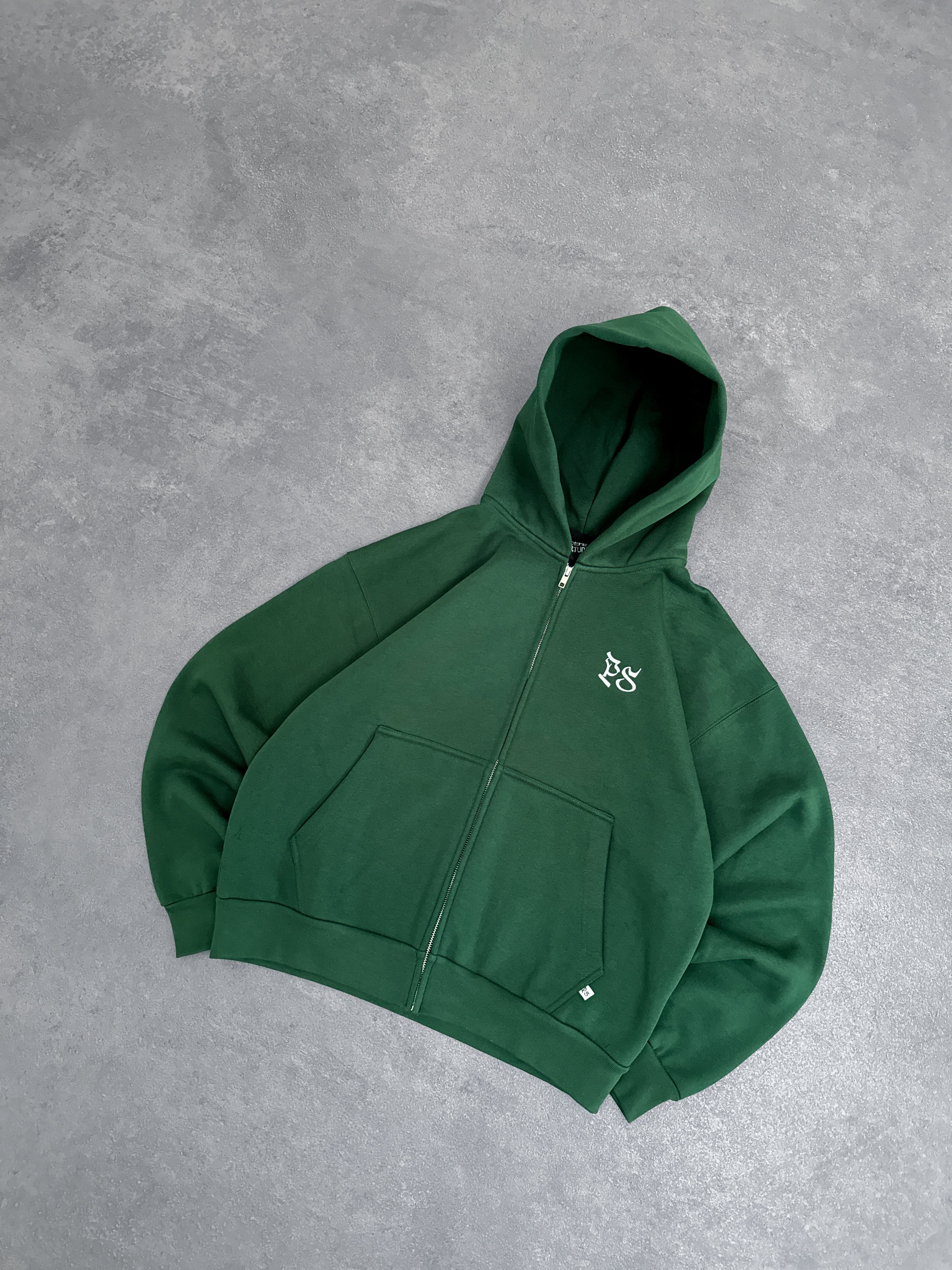 Pine Green Zip-Hoodie