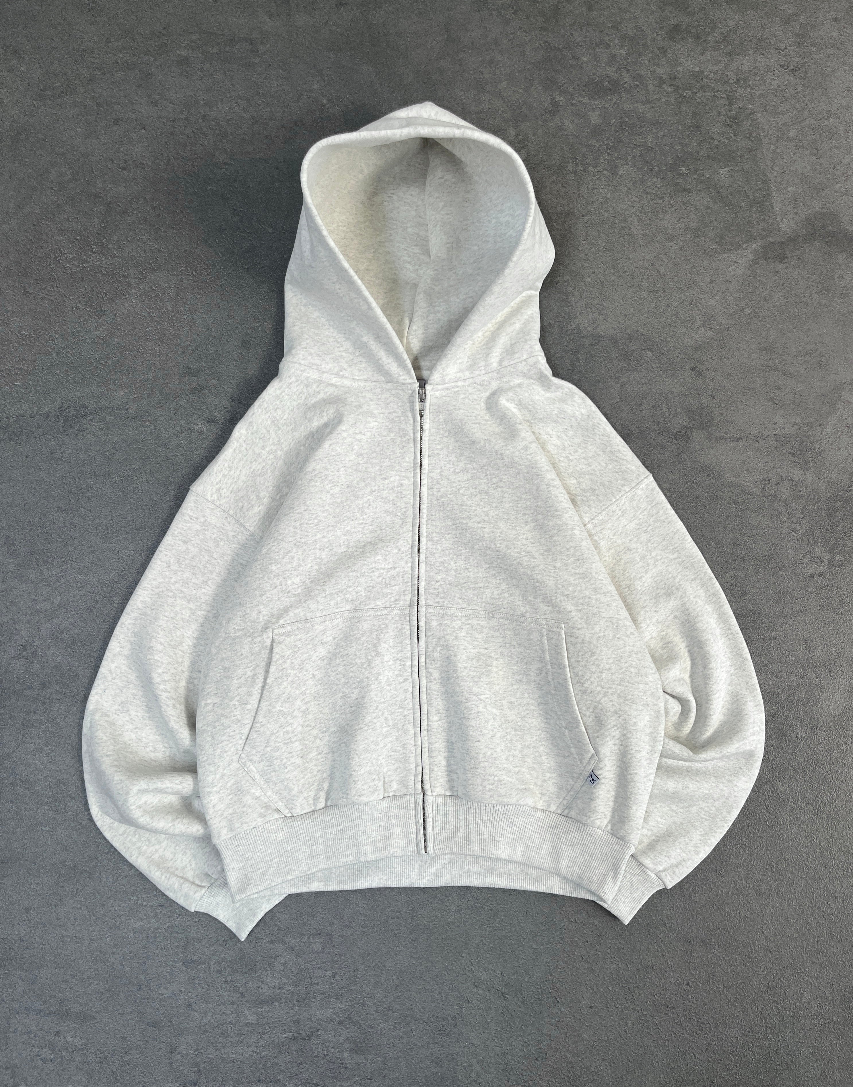 SOFT GRAY ZIP-HOODIE