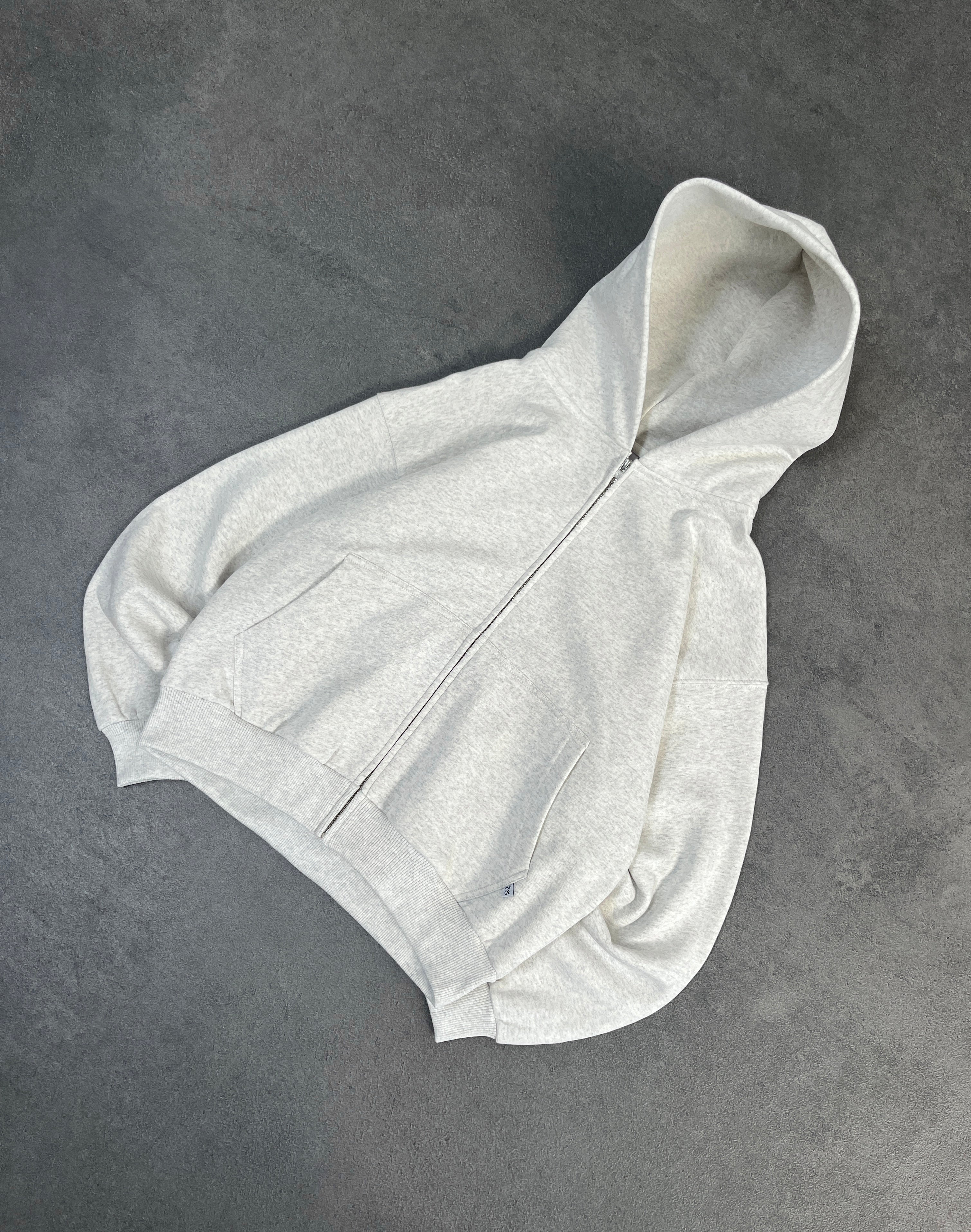 SOFT GRAY ZIP-HOODIE