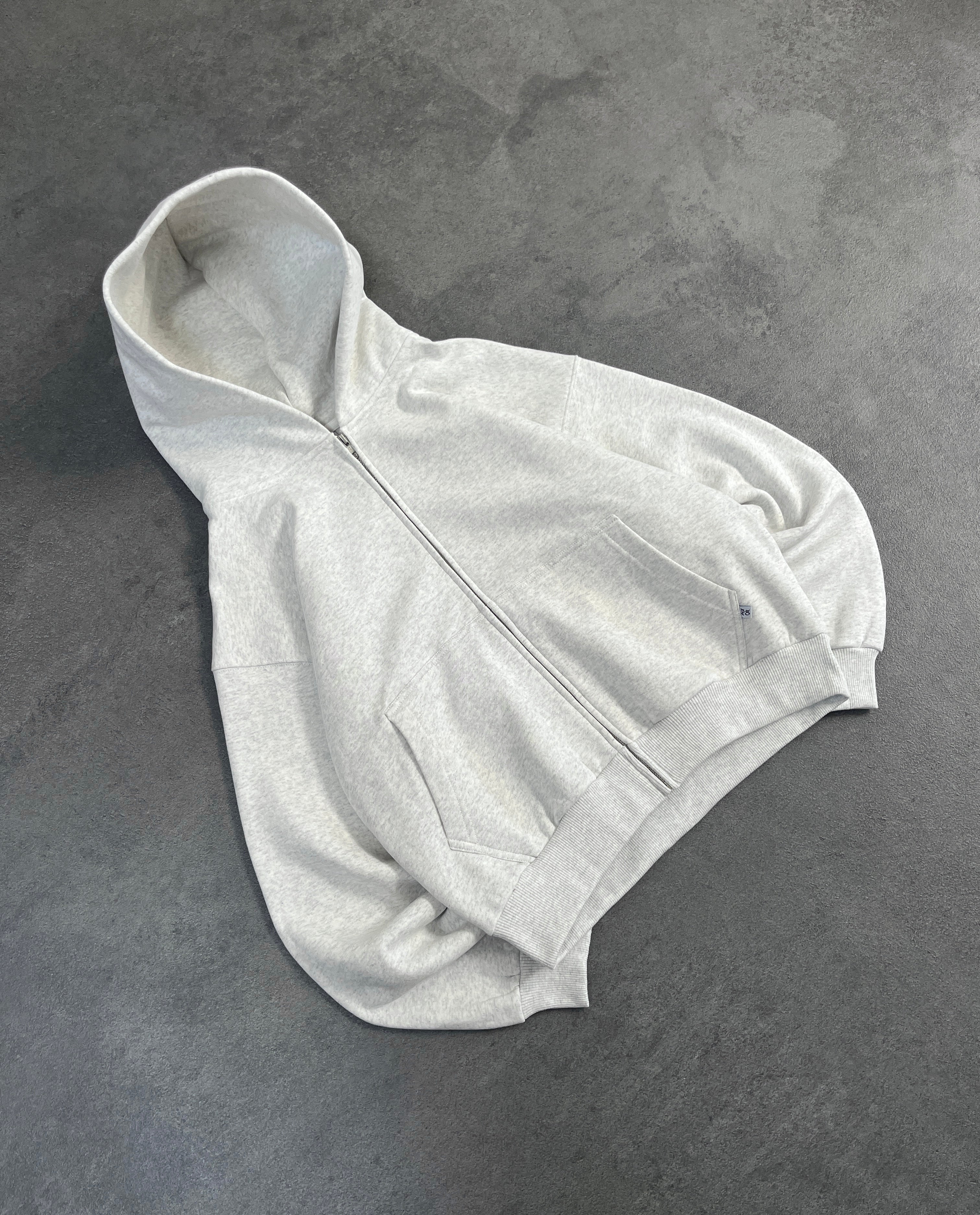 SOFT GRAY ZIP-HOODIE