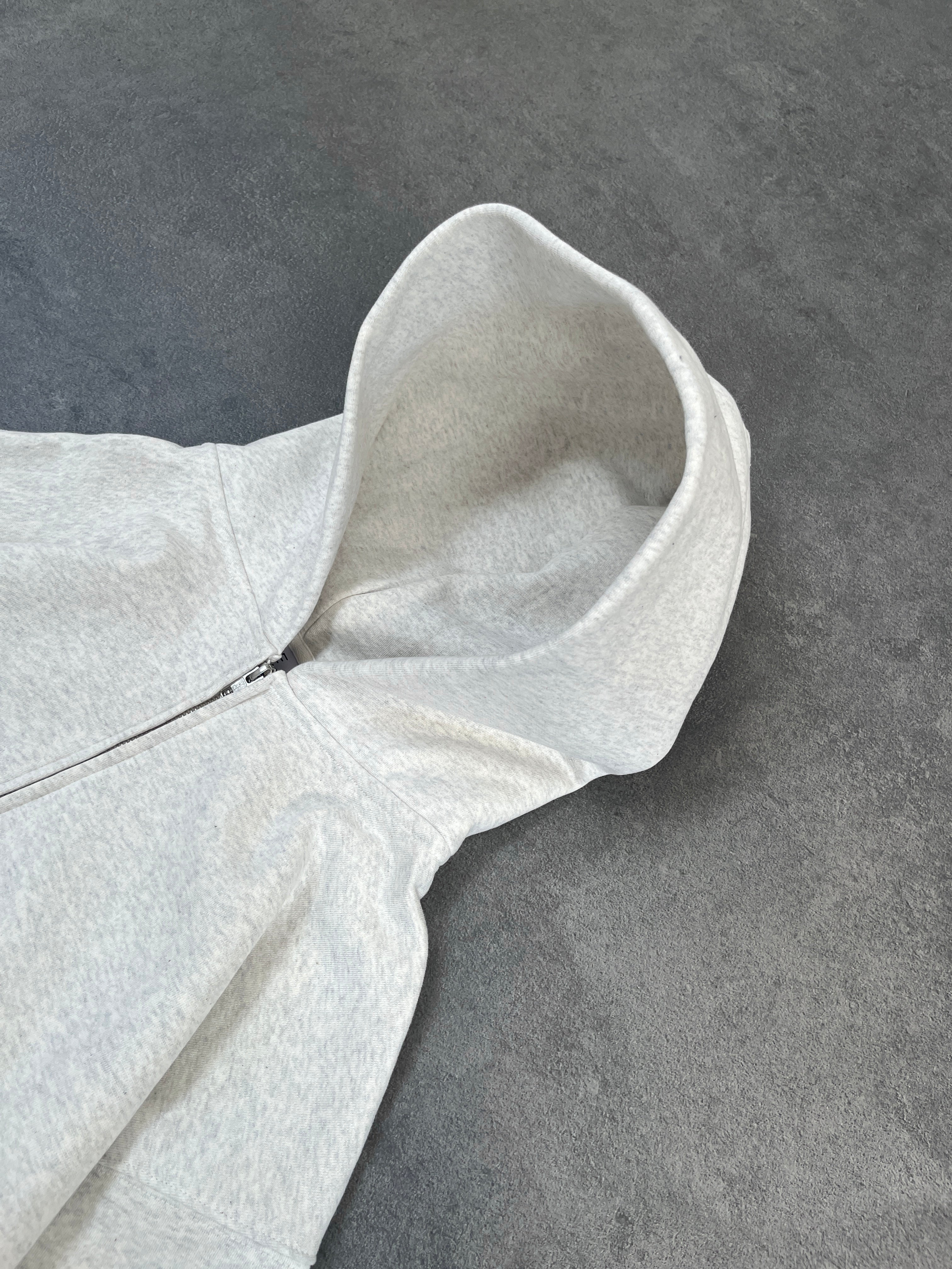 SOFT GRAY ZIP-HOODIE