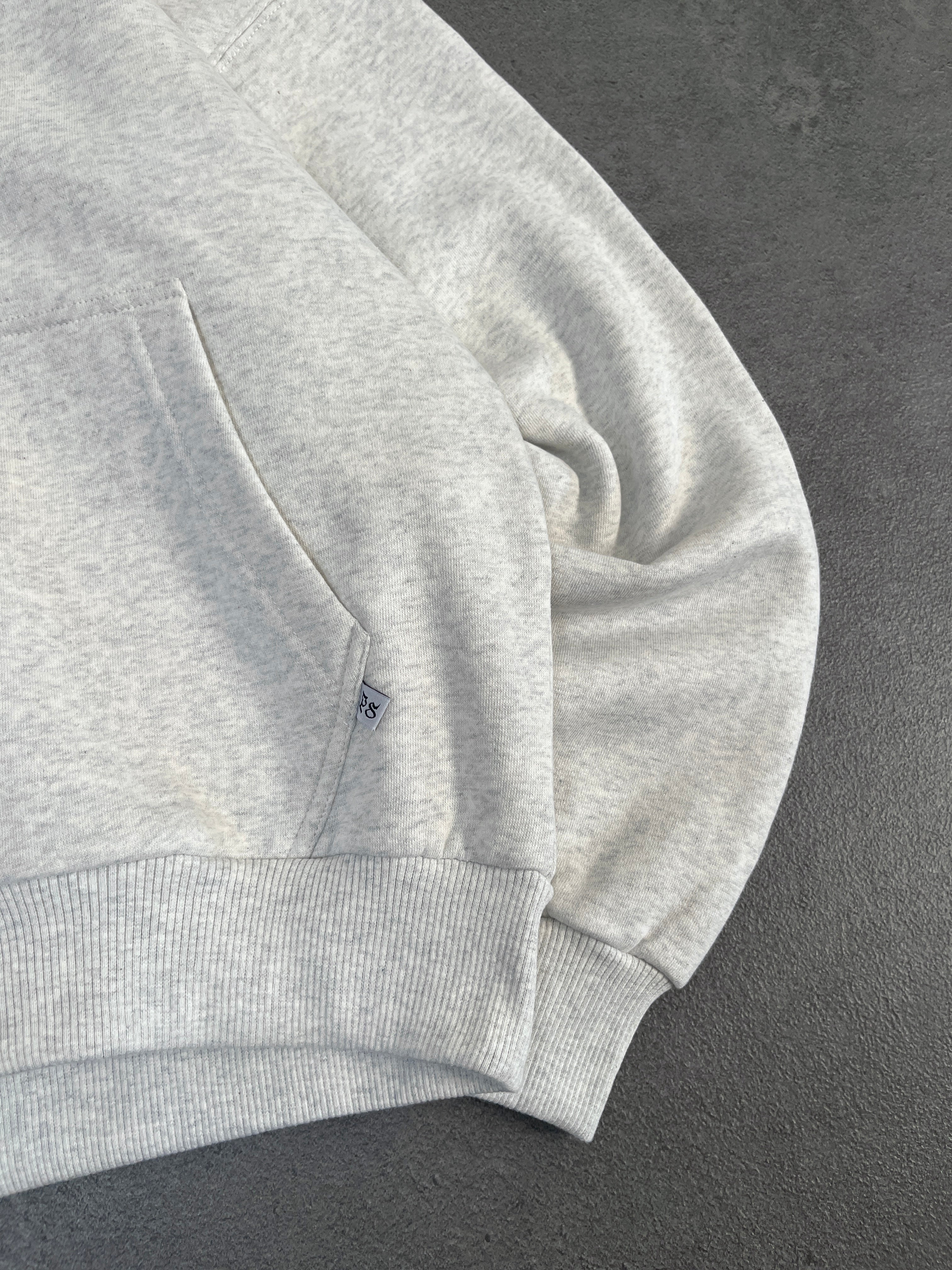 SOFT GRAY ZIP-HOODIE