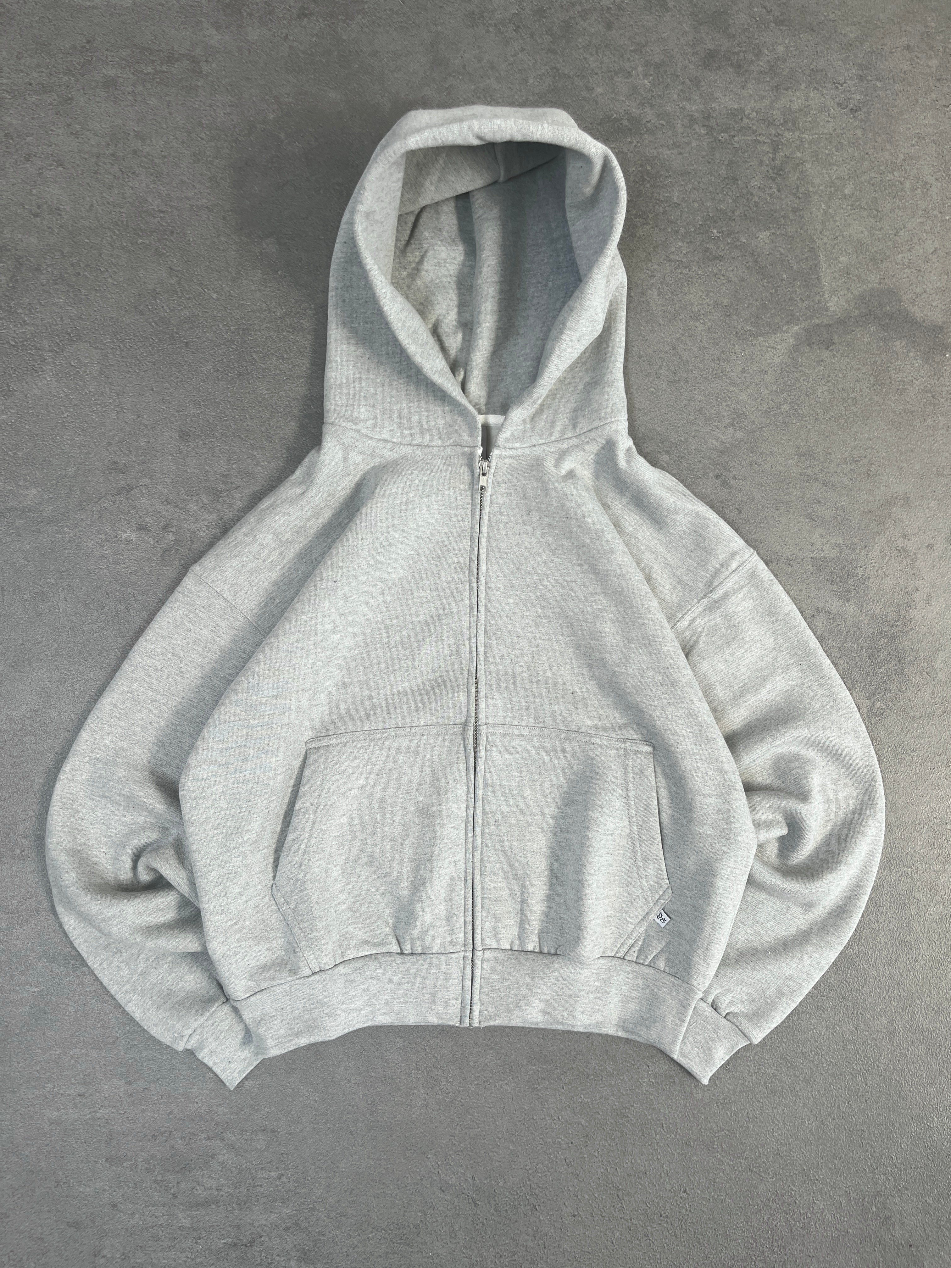 HEATHER GRAY ZIP-HOODIE