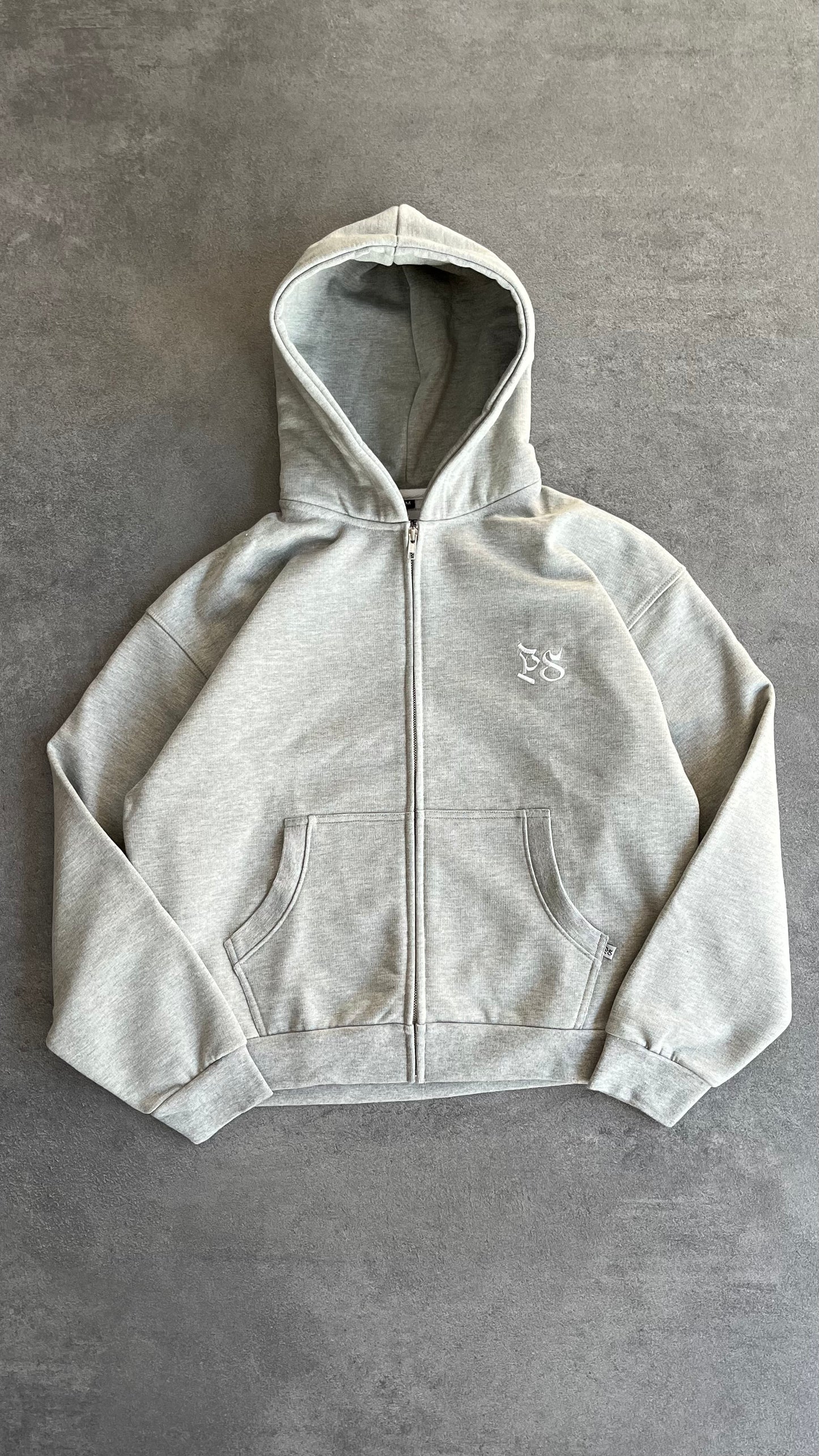 P.S. GRAY ZIP-HOODIE