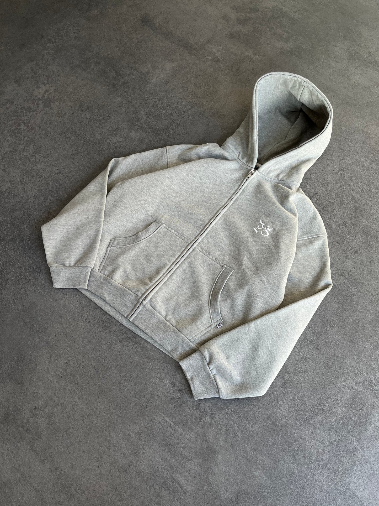 P.S. GRAY ZIP-HOODIE