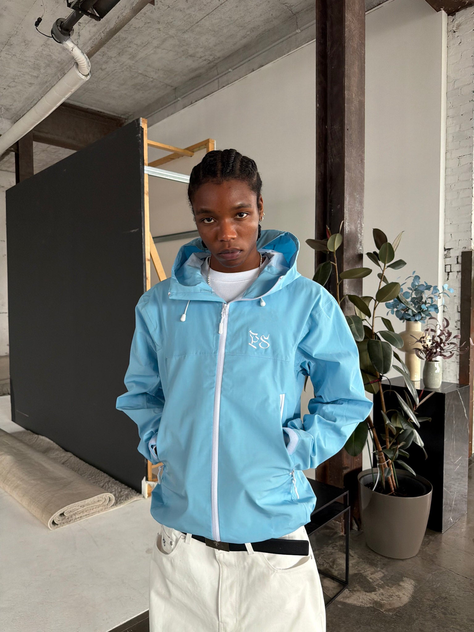 MIST RAIN JACKET — BABY BLUE