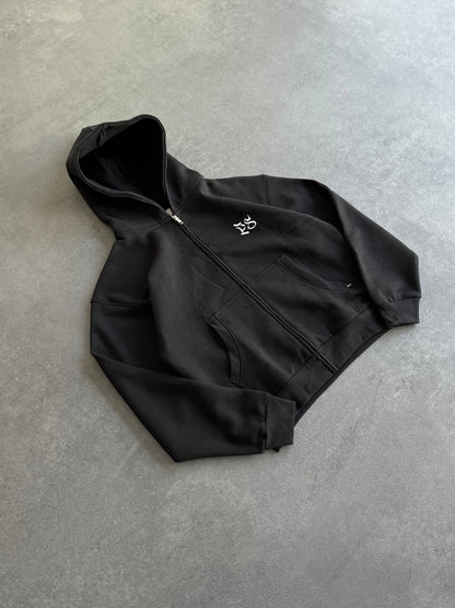 P.S. BLACK ZIP-HOODIE