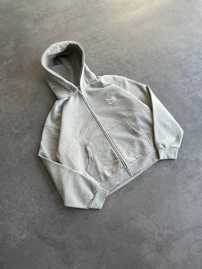 P.S. GRAY ZIP-HOODIE