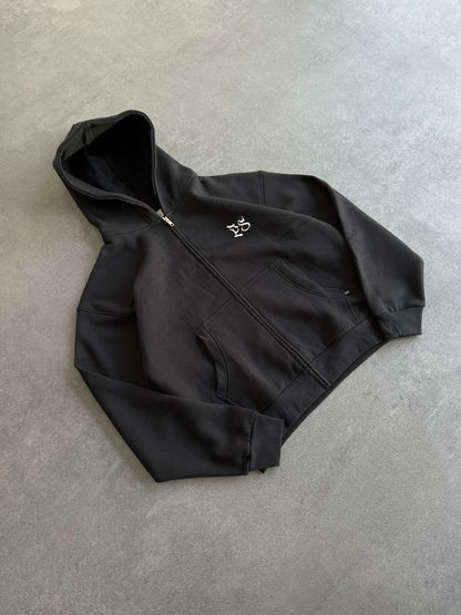 P.S. BLACK ZIP-HOODIE