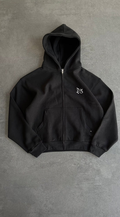 P.S. BLACK ZIP-HOODIE