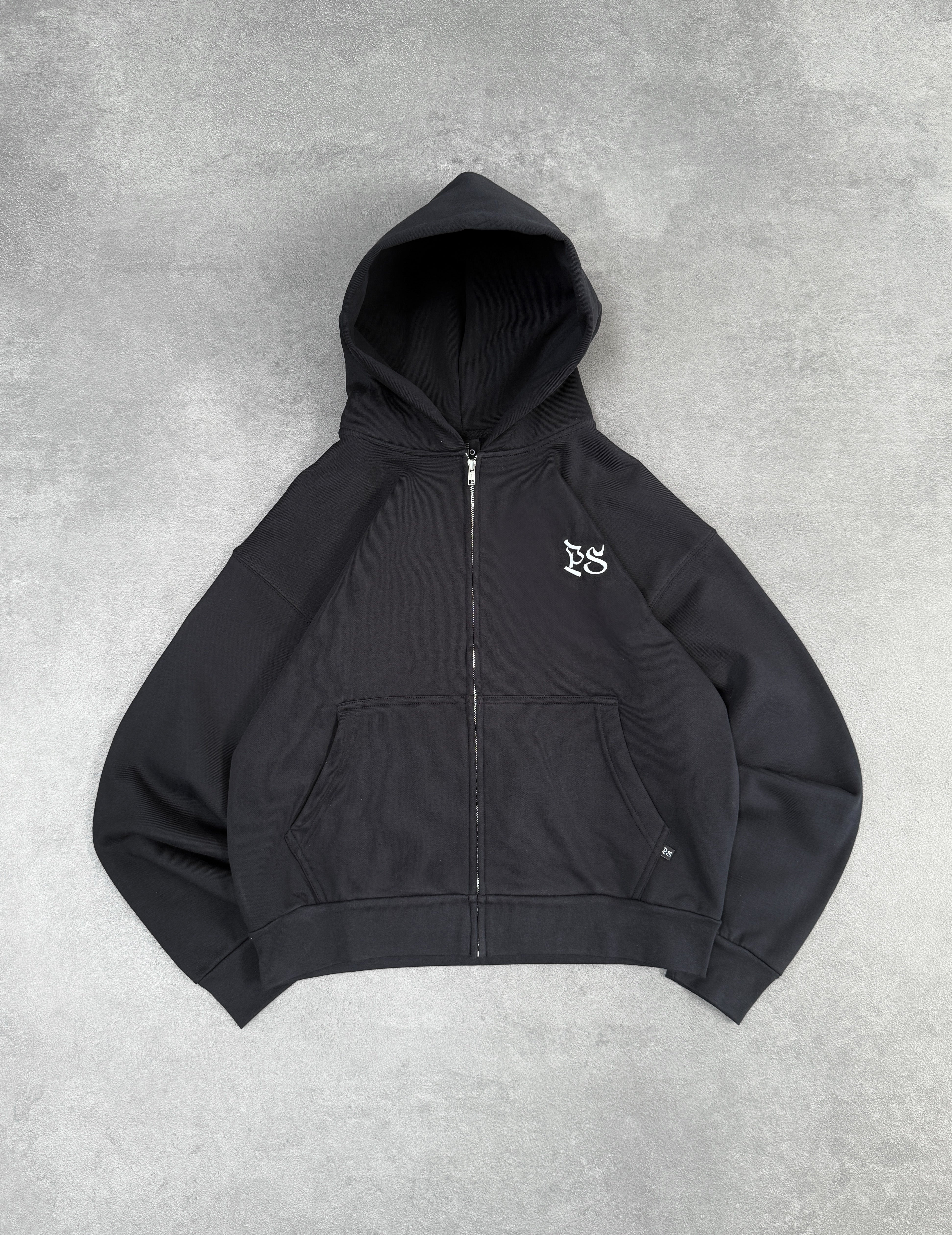 BLACK ZIP-HOODIE