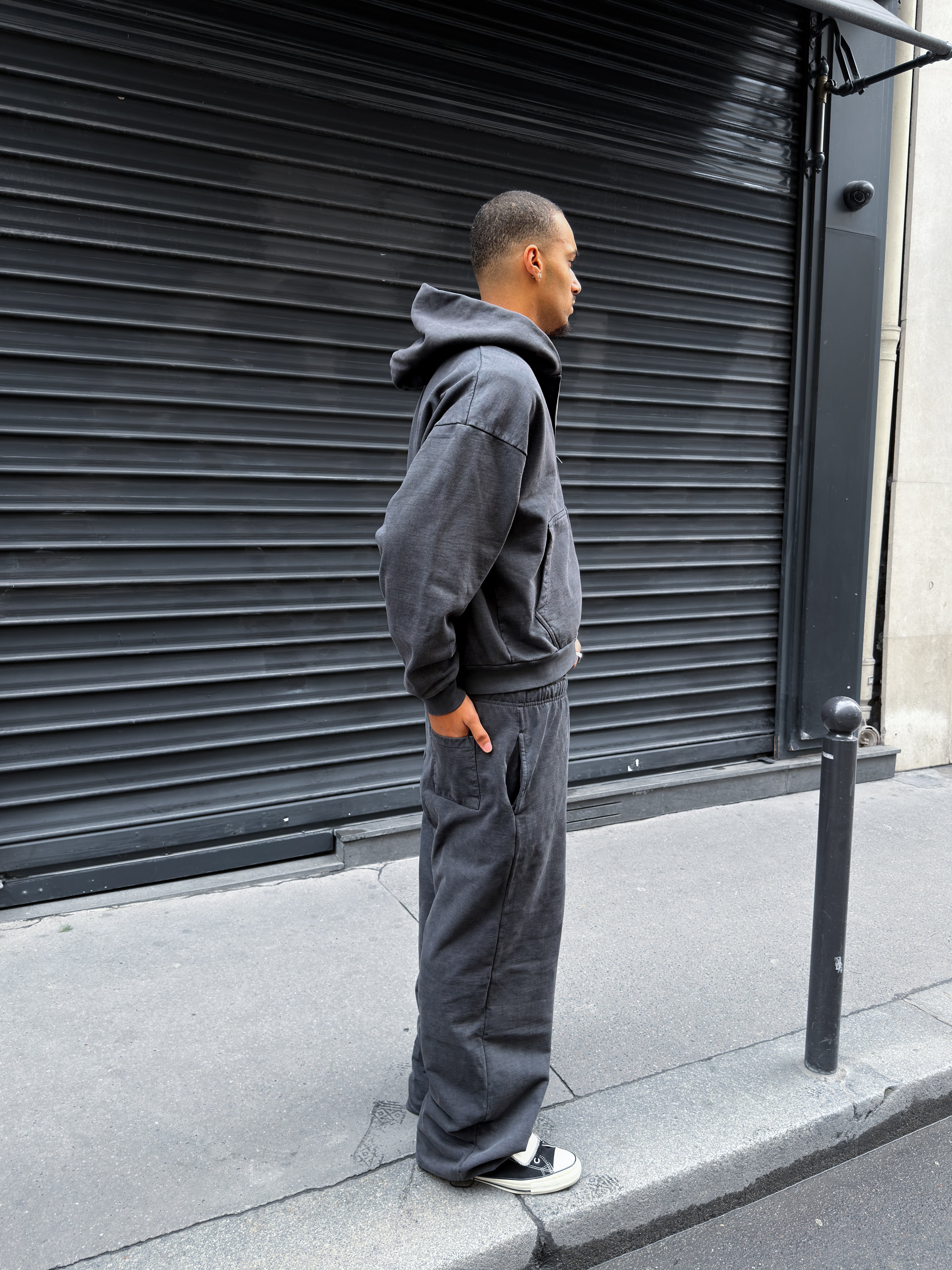 SLATE FADED ZIP-HOODIE