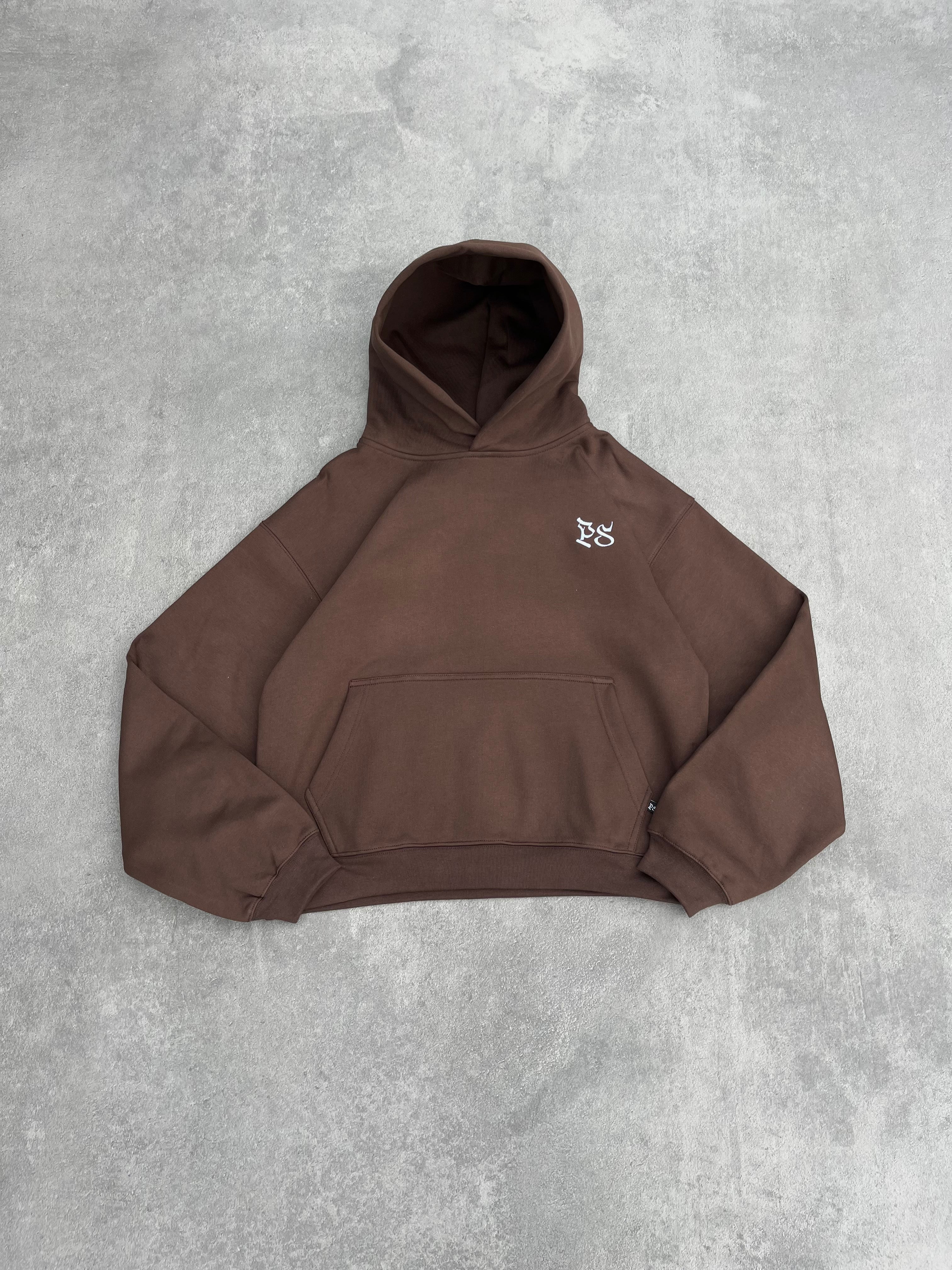 BROWN BOXY HOODIE