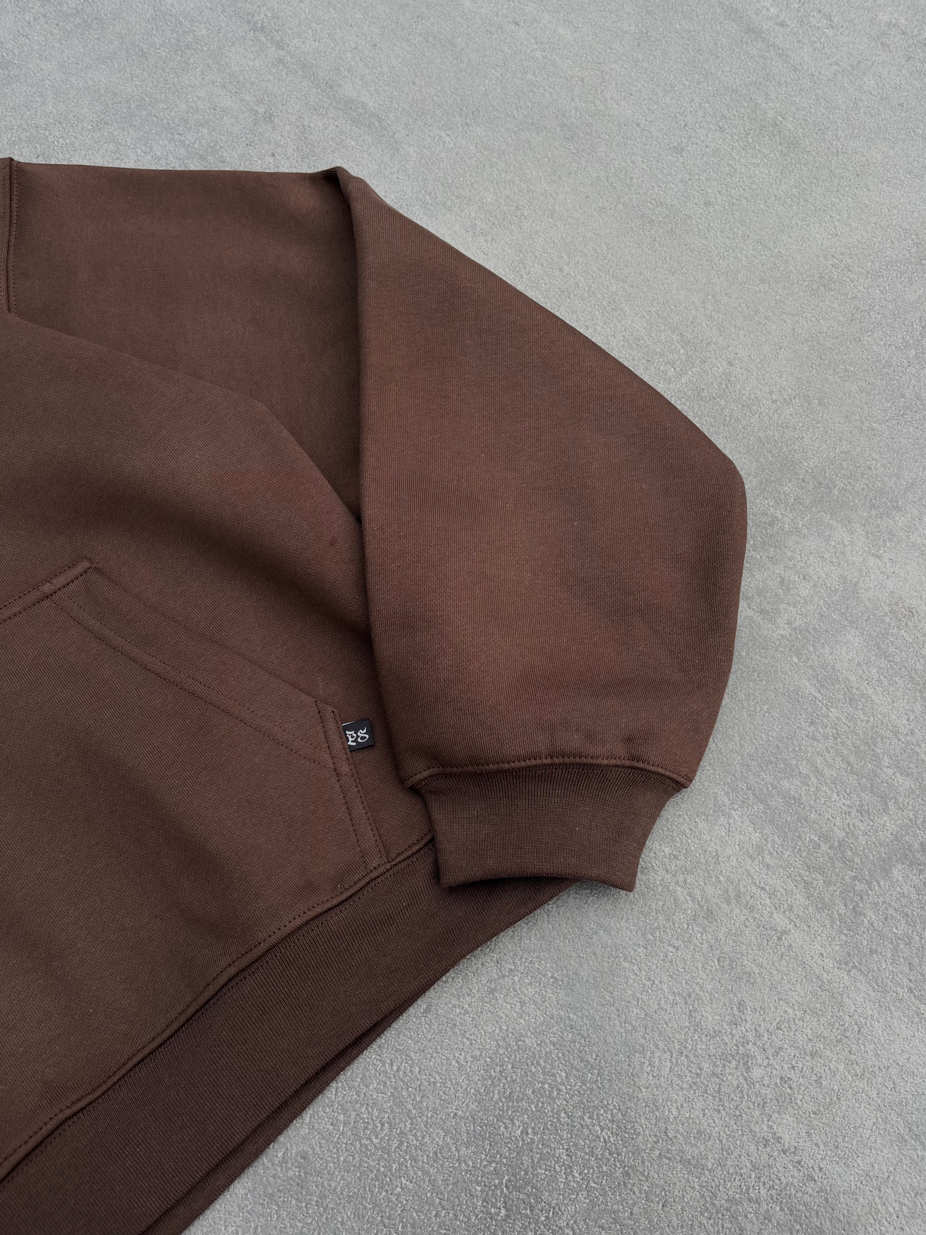 BROWN BOXY HOODIE