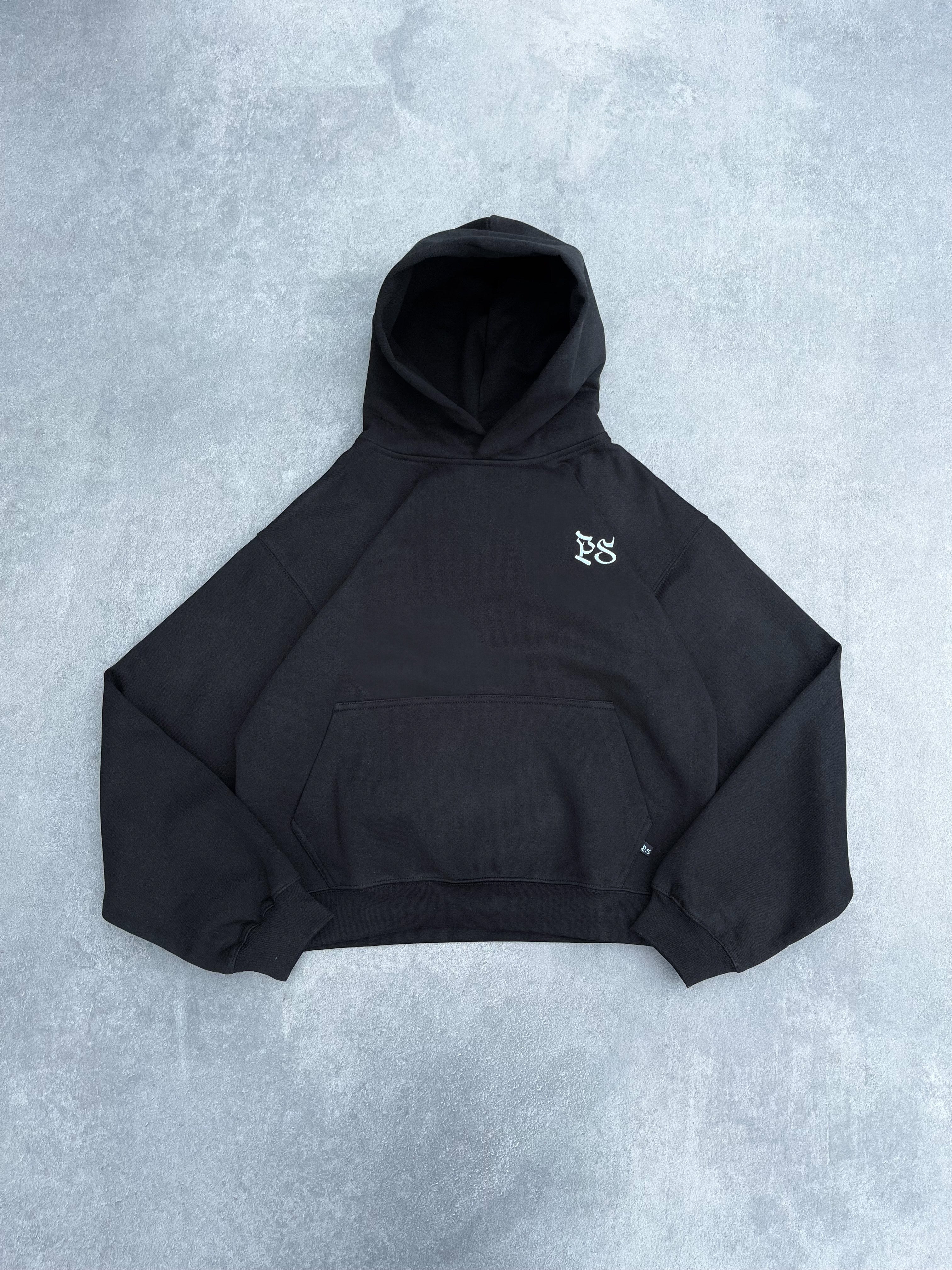 BLACK BOXY HOODIE