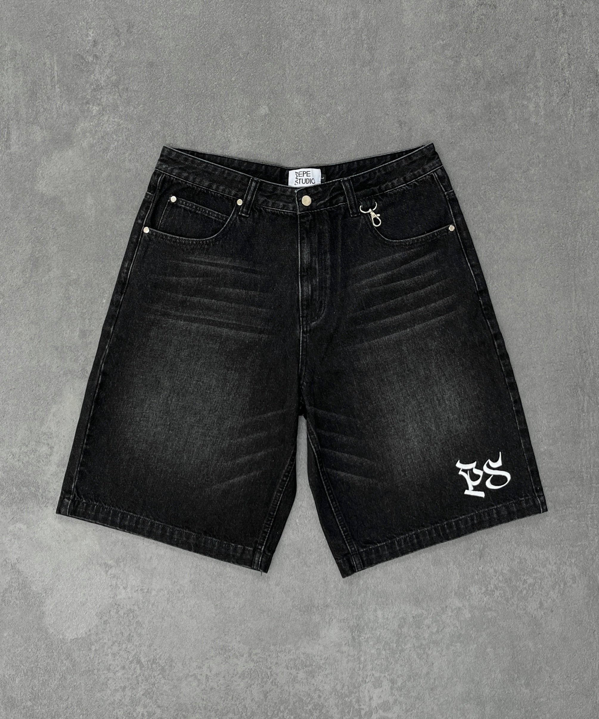 BLACK DENIM SHORTS PS