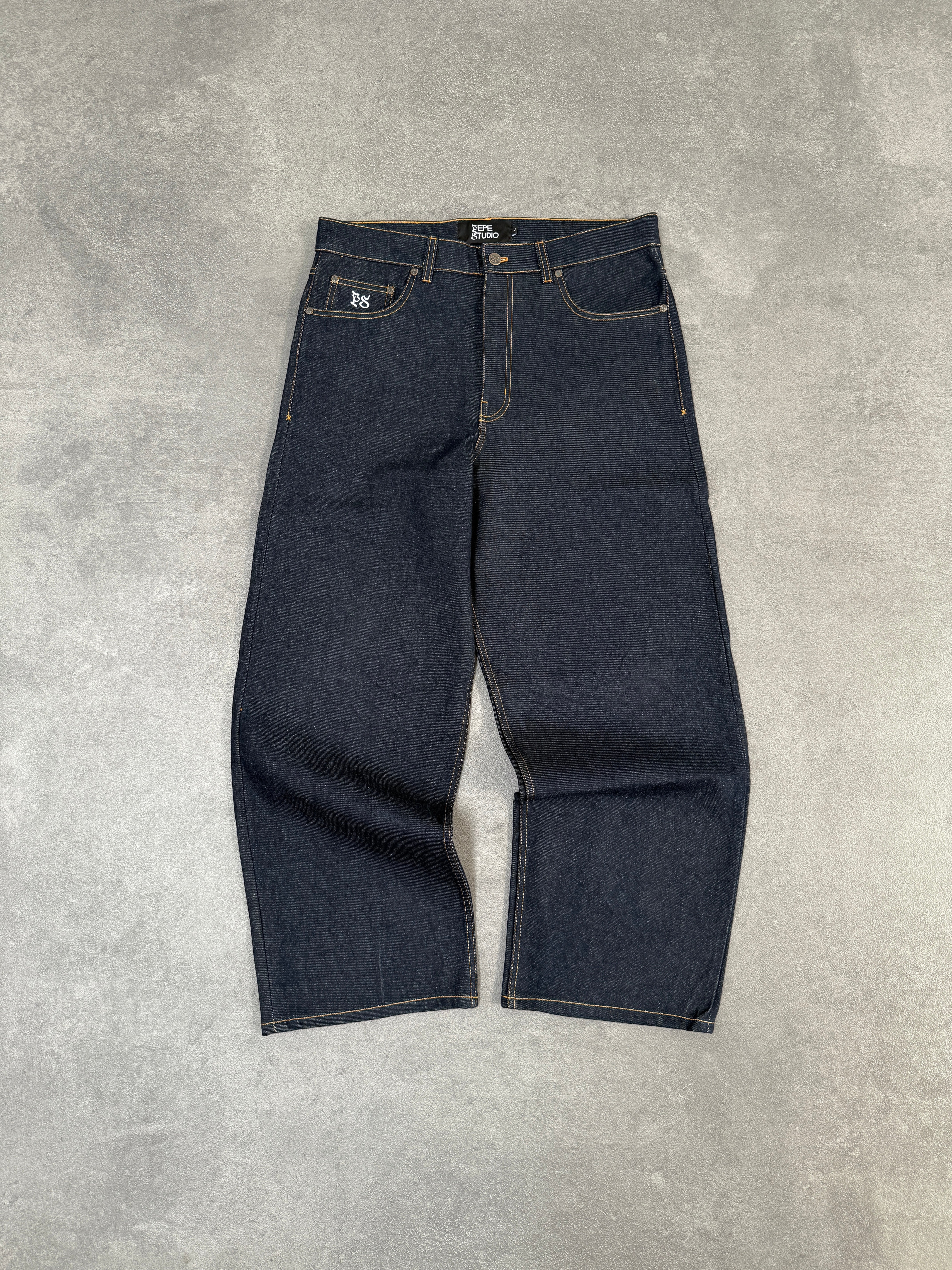 DARK BLUE RAW DENIM PANT