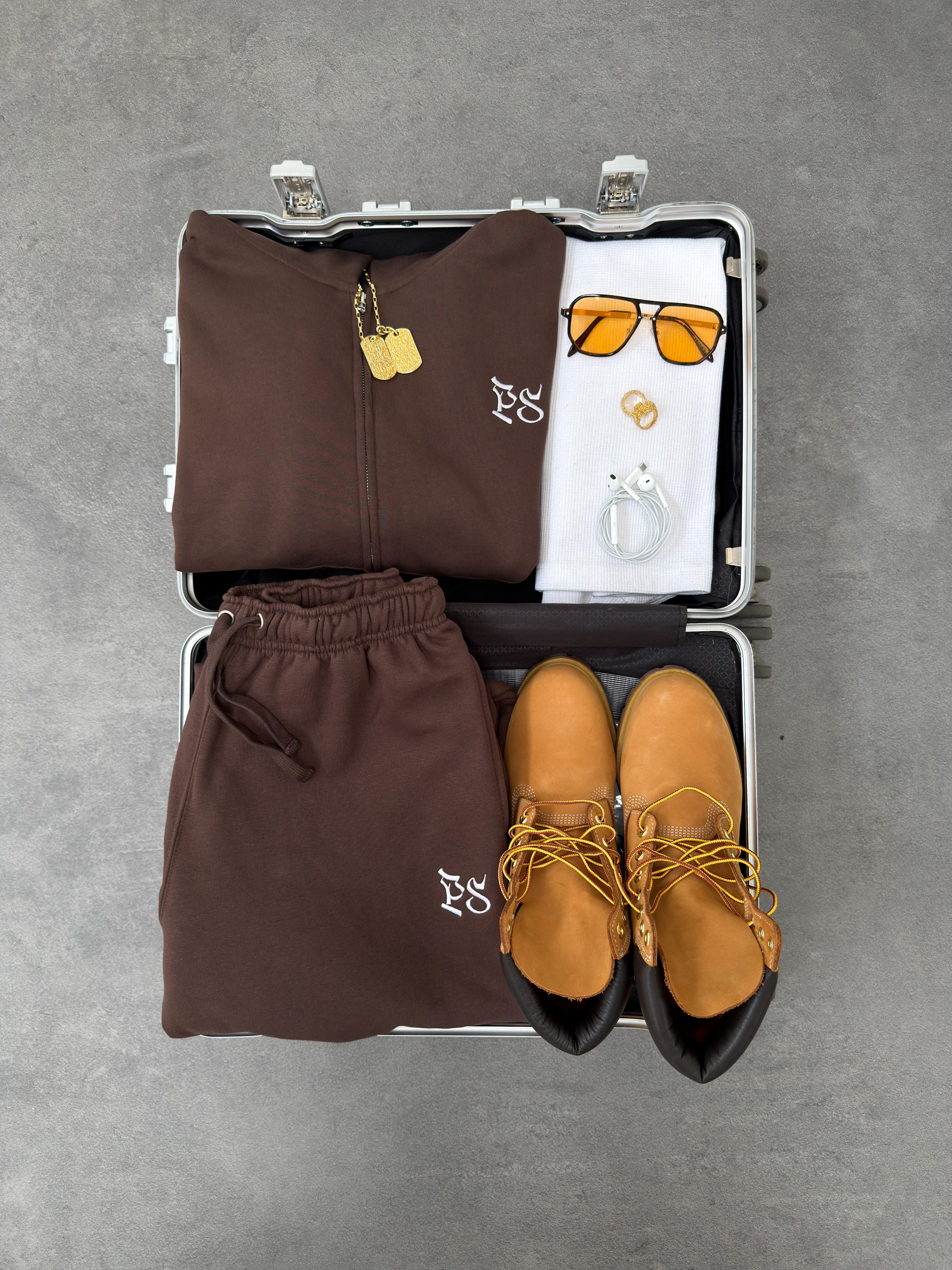 BROWN ZIP-HOODIE