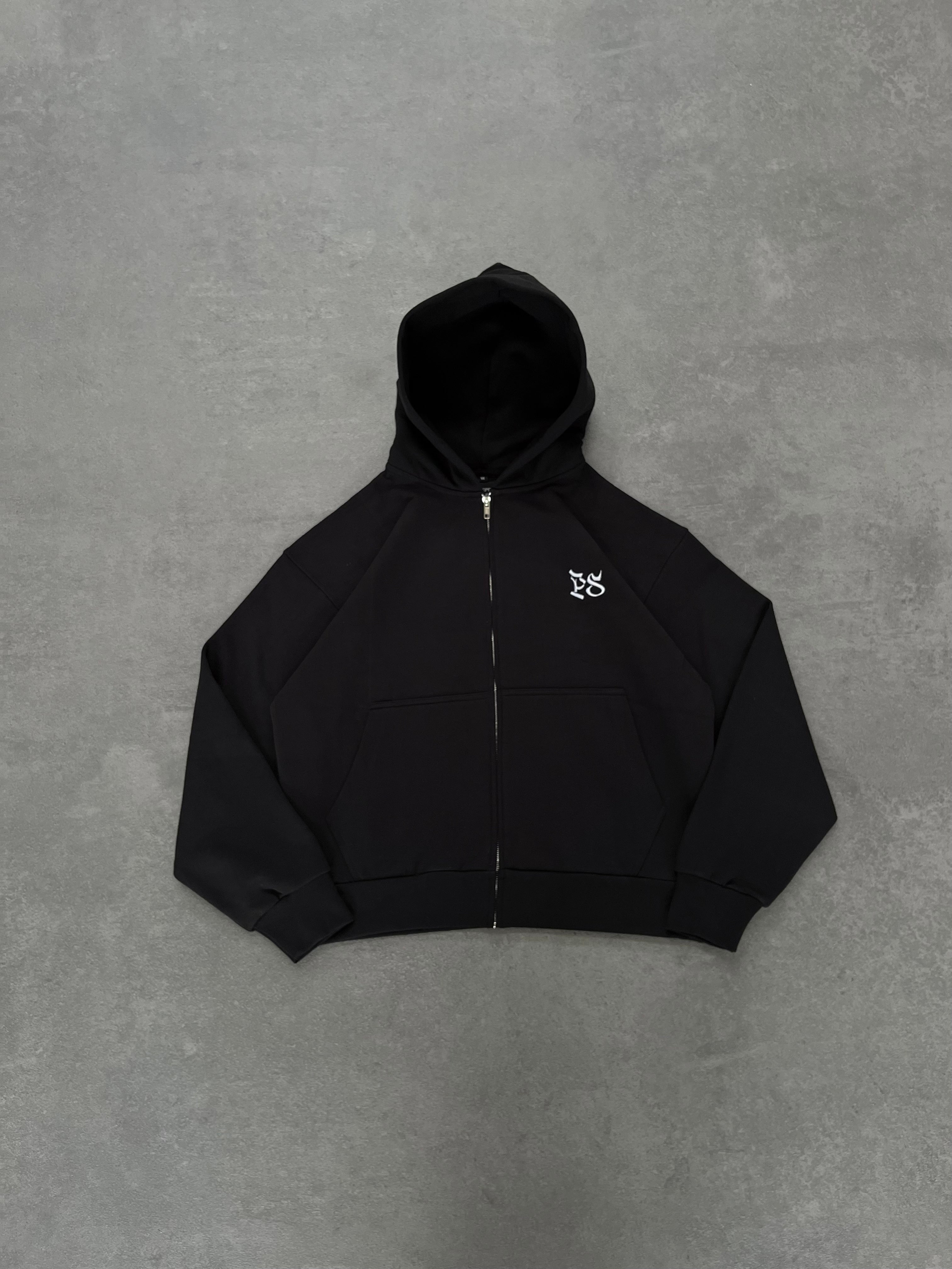 BLACK ZIP HOODIE BLACK ZIP HOODIE