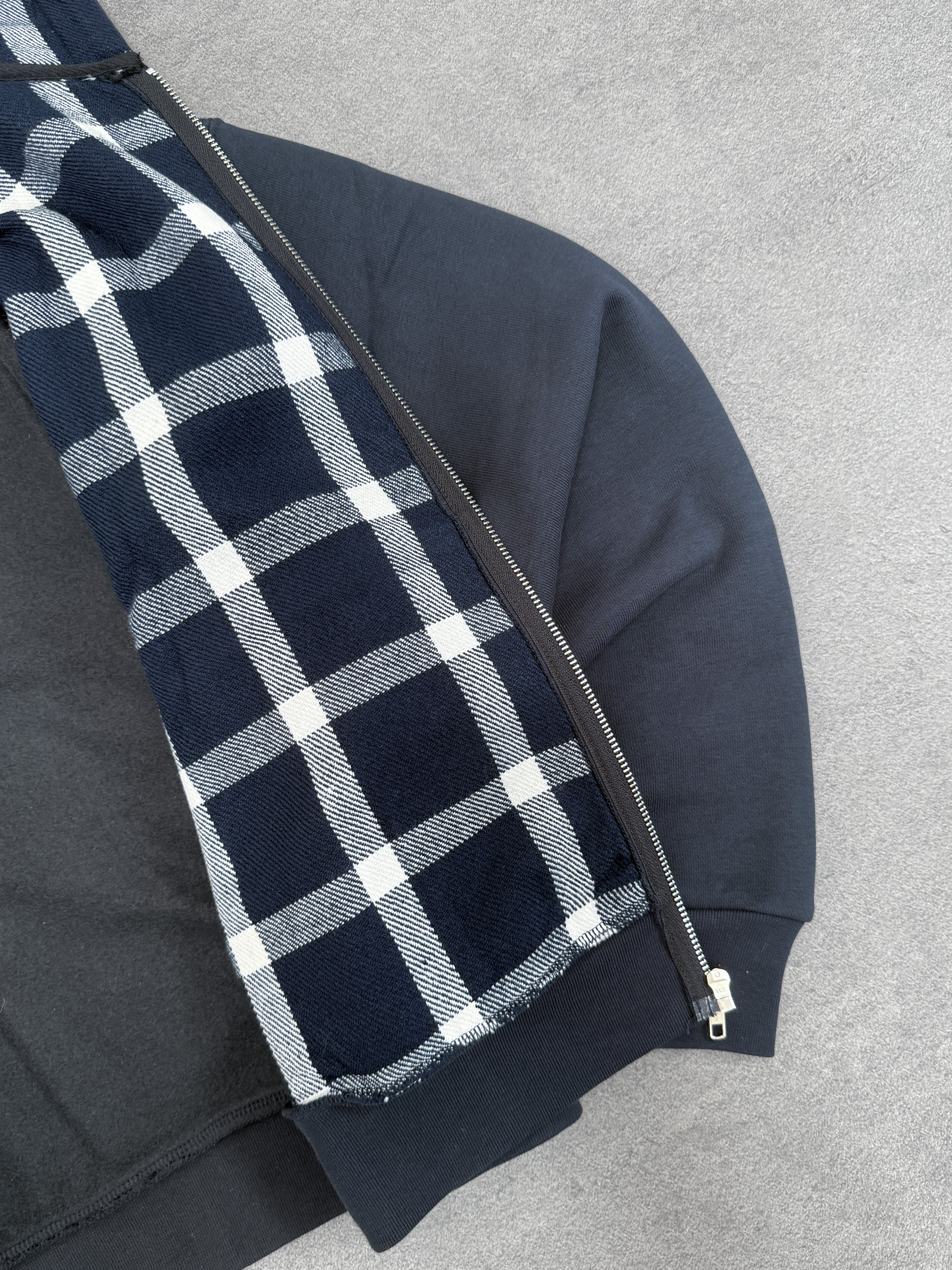 MIDNIGHT BLUE PLAID ZIP-HOODIE