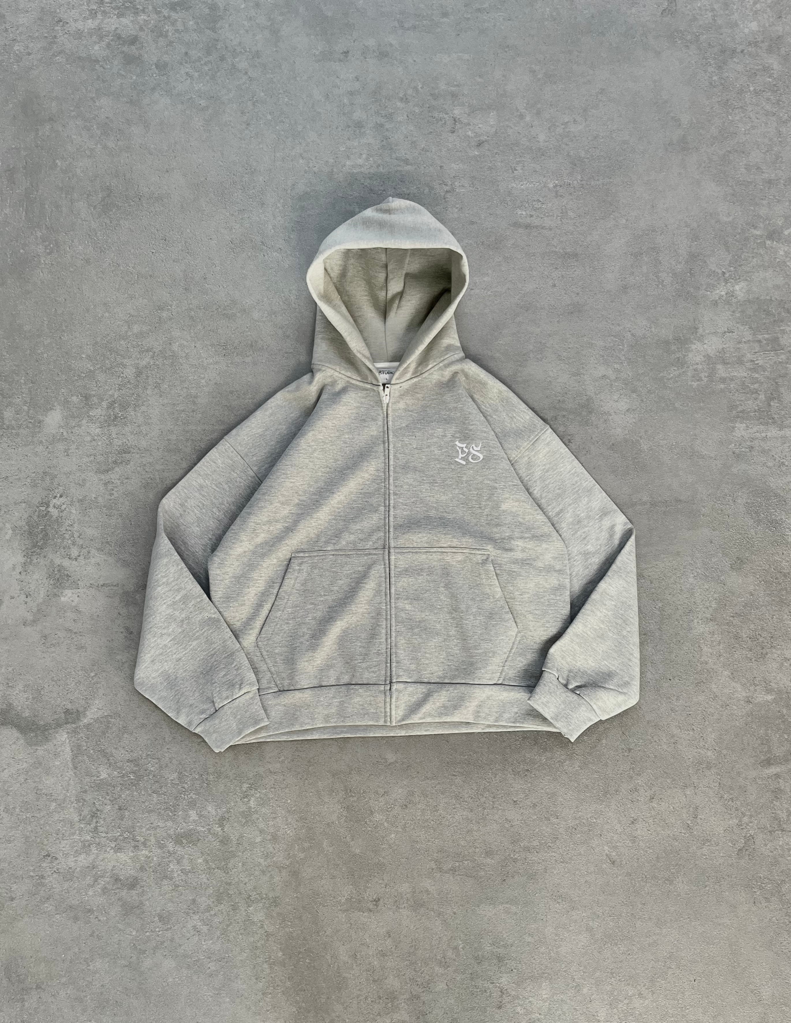 GRAY ZIP-HOODIE