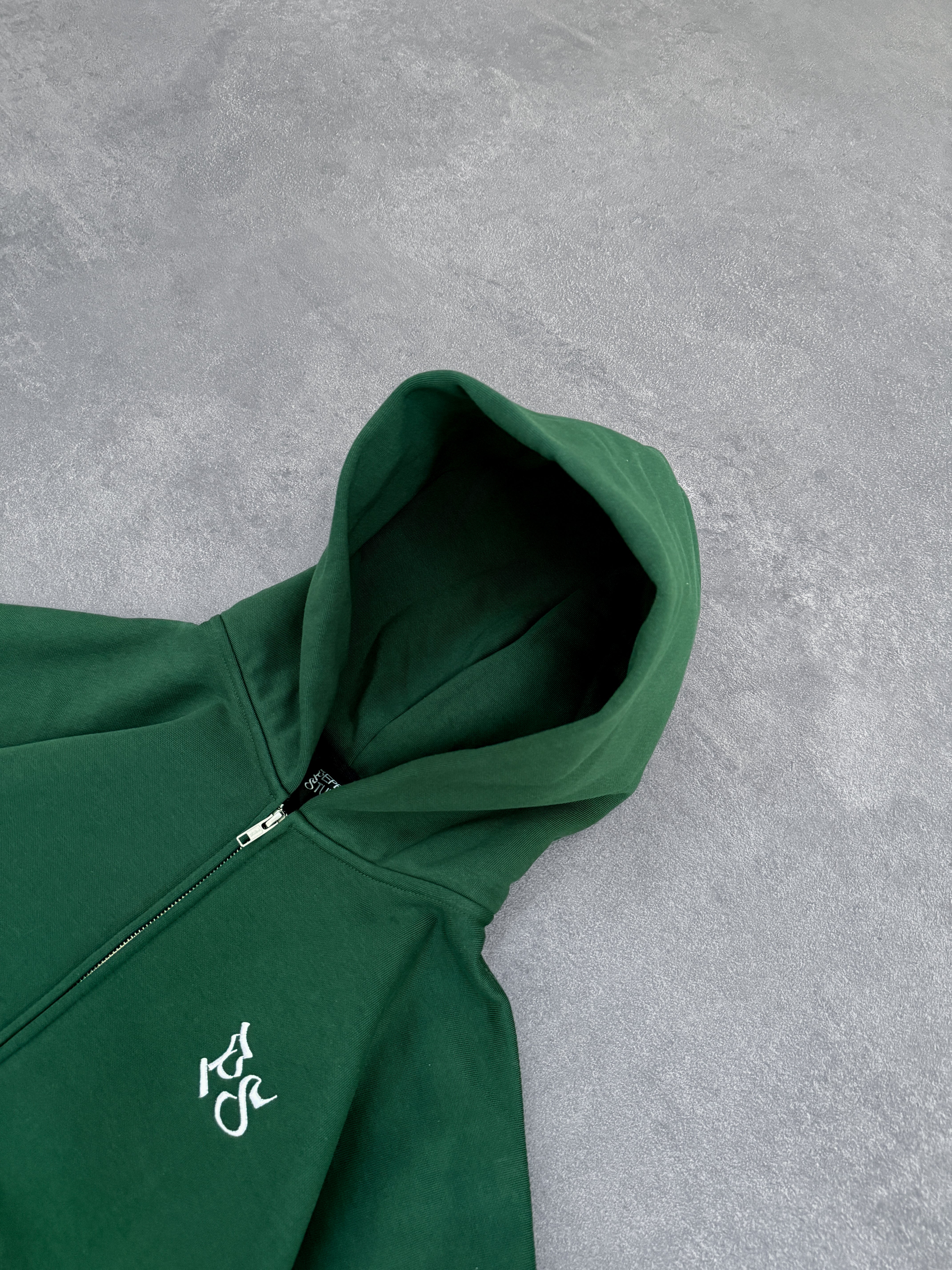 Pine Green Zip-Hoodie