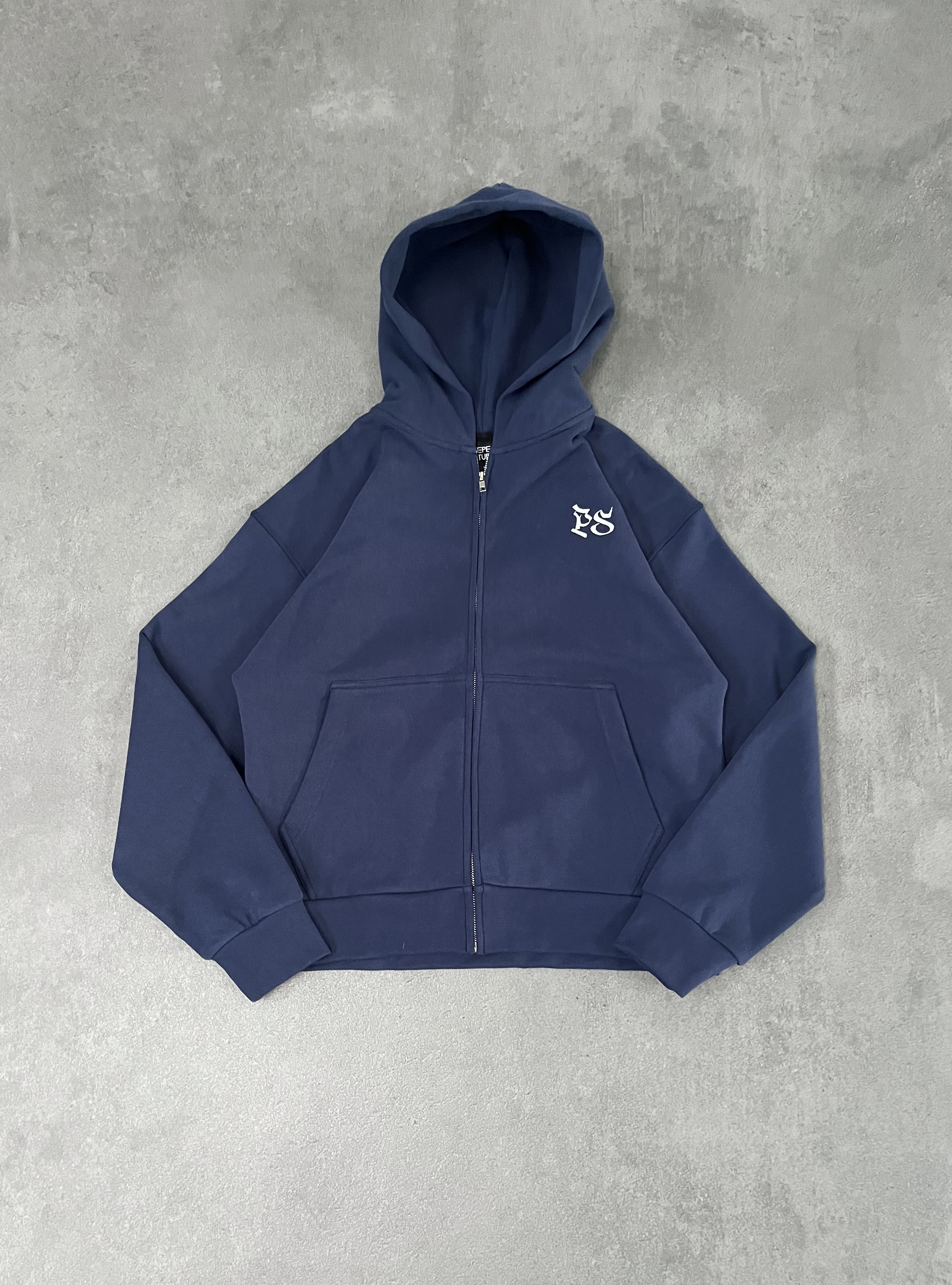 NAVY ZIP-HOODIE